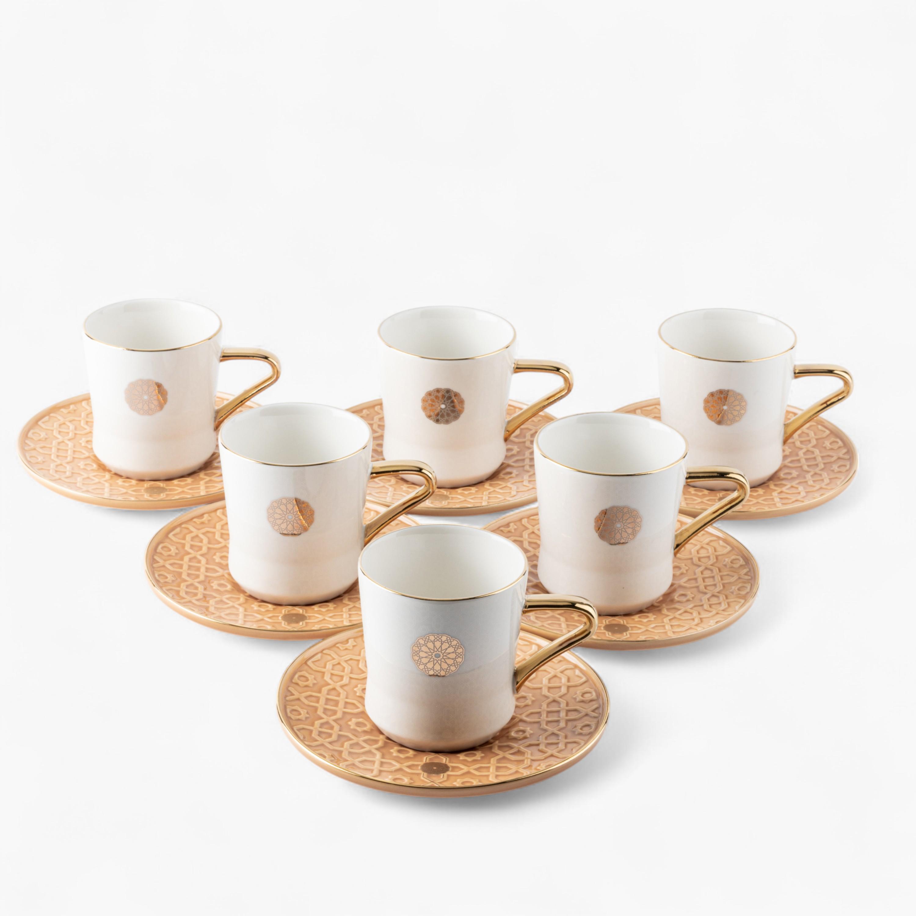 طقم فناجين وصحون منقوشة 12 قطعة من أوتانتيك-household-dining-teaandcoffee-teaandcoffeesets-image-4