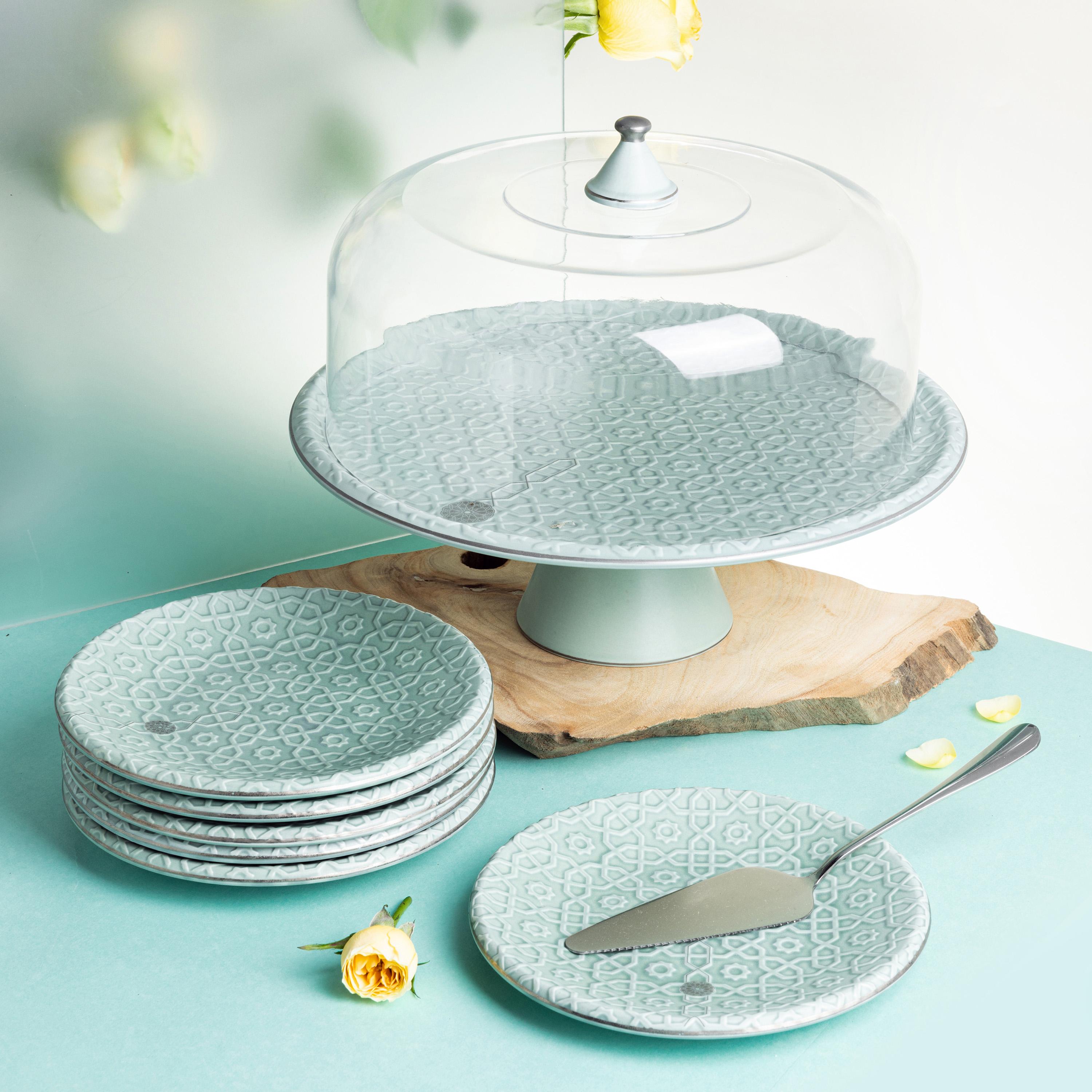 Embossed 9-Piece Cake Serving Set-household-dining-serveware-cakestands-image-1