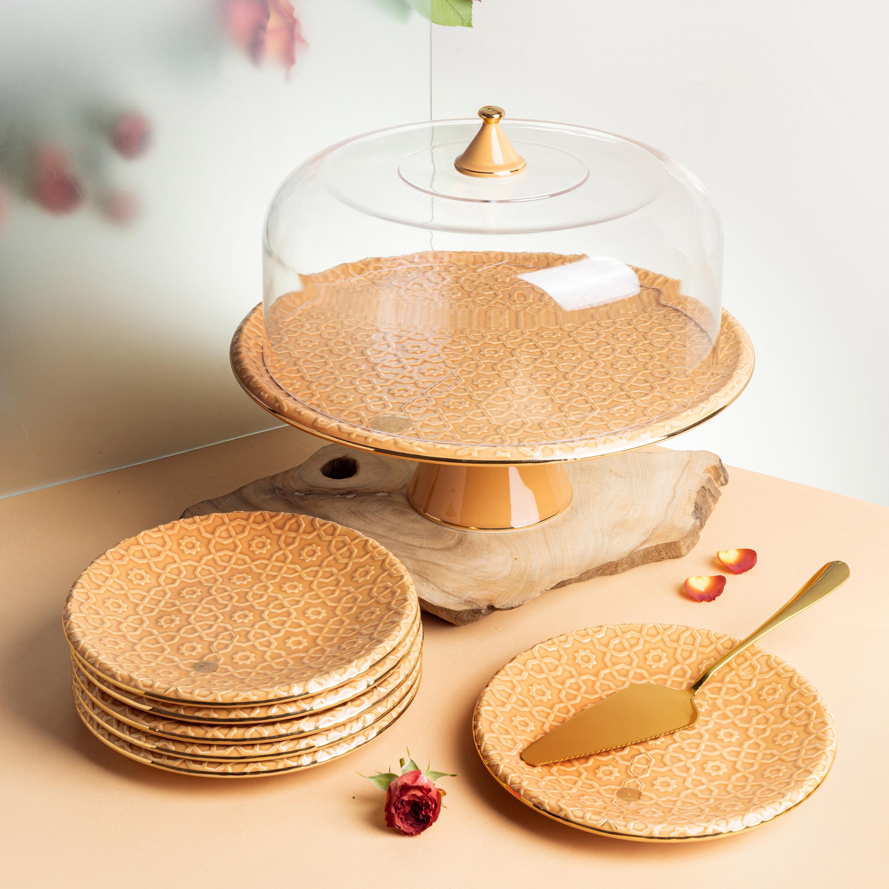 طقم تقديم كيك منقوش 9 قطع من أوتانتيك-household-dining-serveware-cakestands-image-6