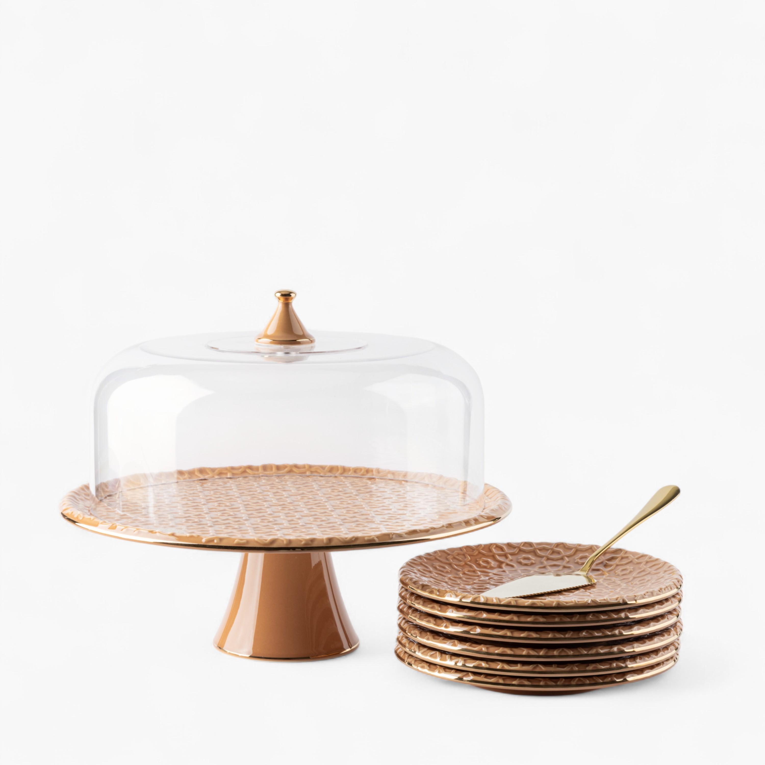 Embossed 9-Piece Cake Serving Set-household-dining-serveware-cakestands-image-6