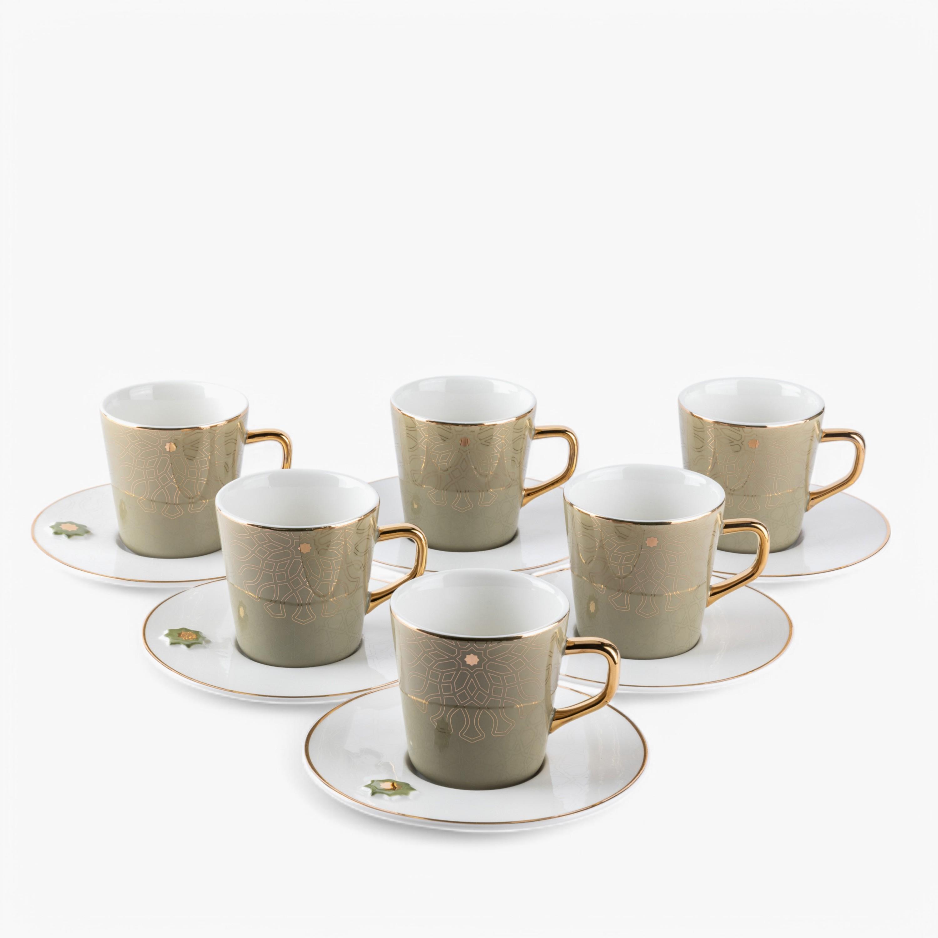 طقم فناجين وصحون بورسلان 12 قطعة من أوتانتيك-household-dining-teaandcoffee-teaandcoffeesets-image-2