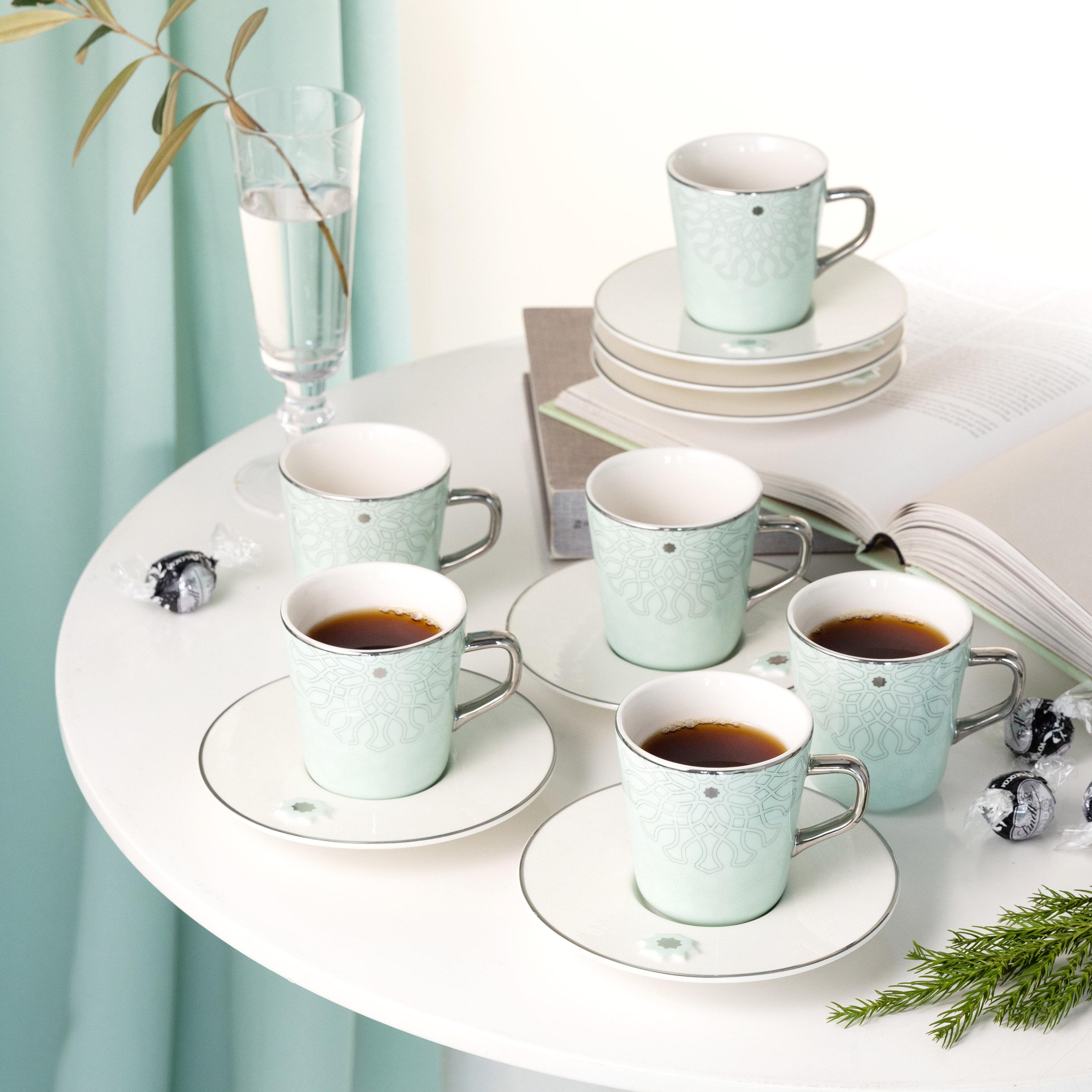 Printed 12-Piece Cup and Saucer Set-household-dining-teaandcoffee-teaandcoffeesets-image-1