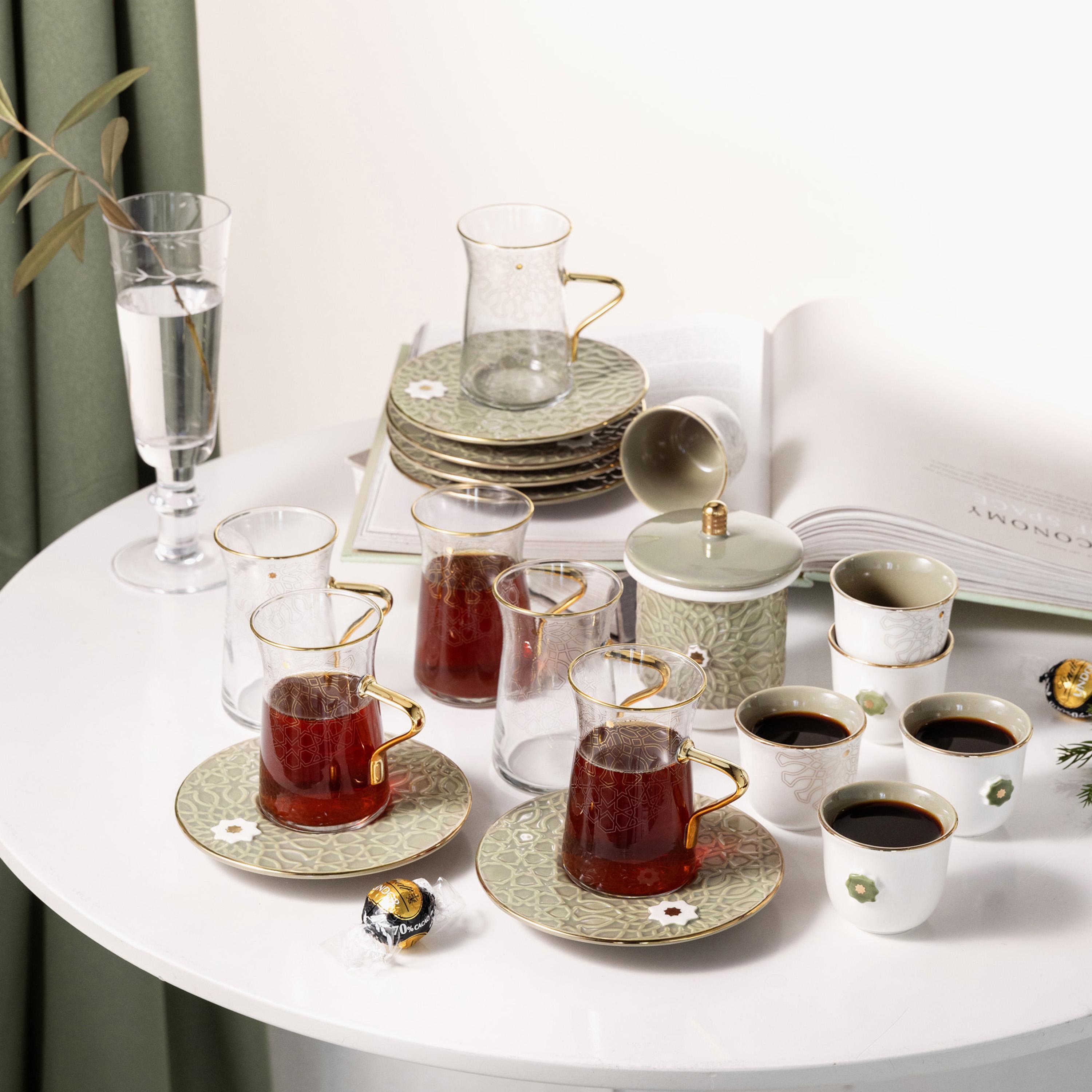 Porcelain 19-Piece Kahwa Cup Set-household-dining-teaandcoffee-teaandcoffeesets-image-1