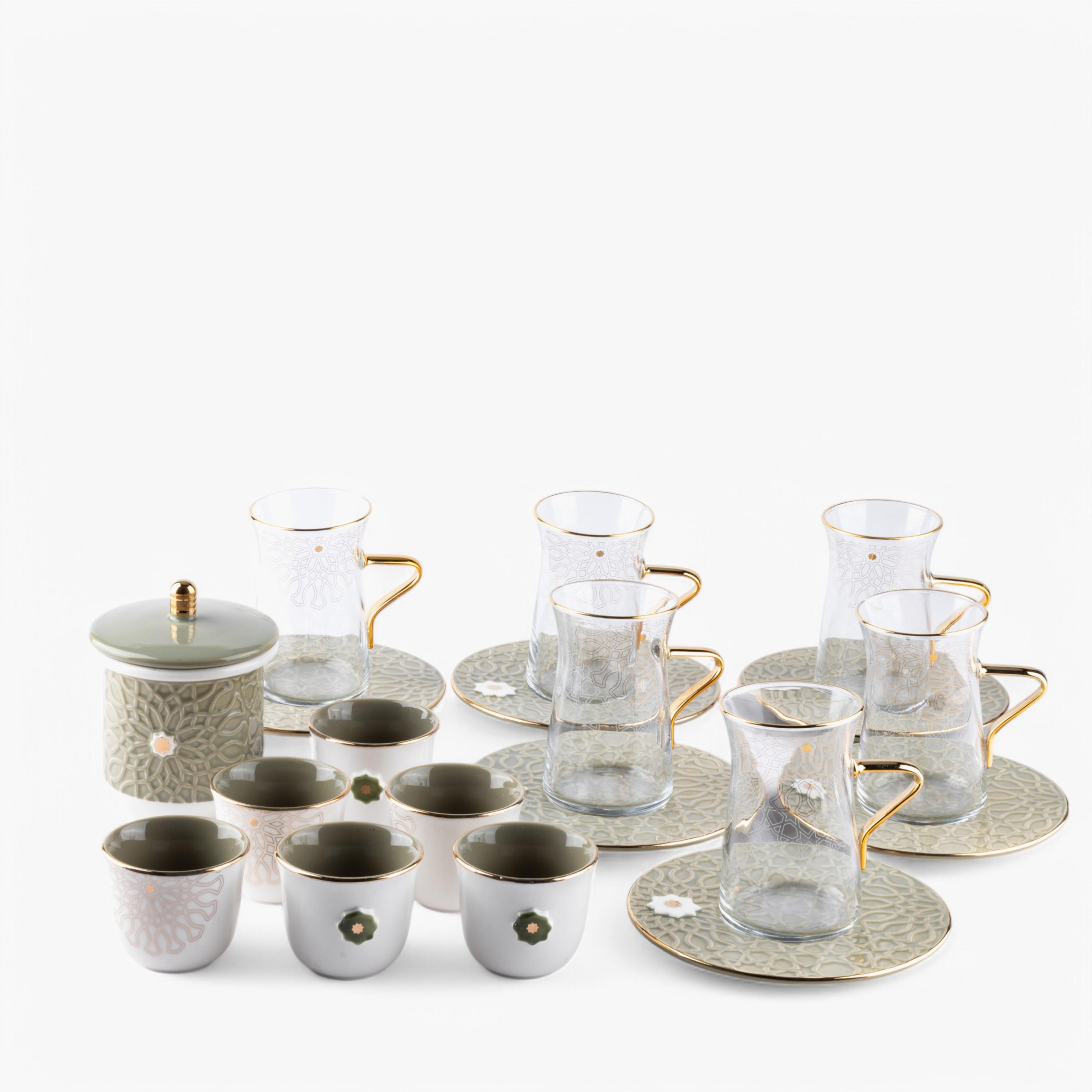 طقم فناجين قهوة بورسلان 19 قطعة من أوتانتيك-household-dining-teaandcoffee-teaandcoffeesets-image-2