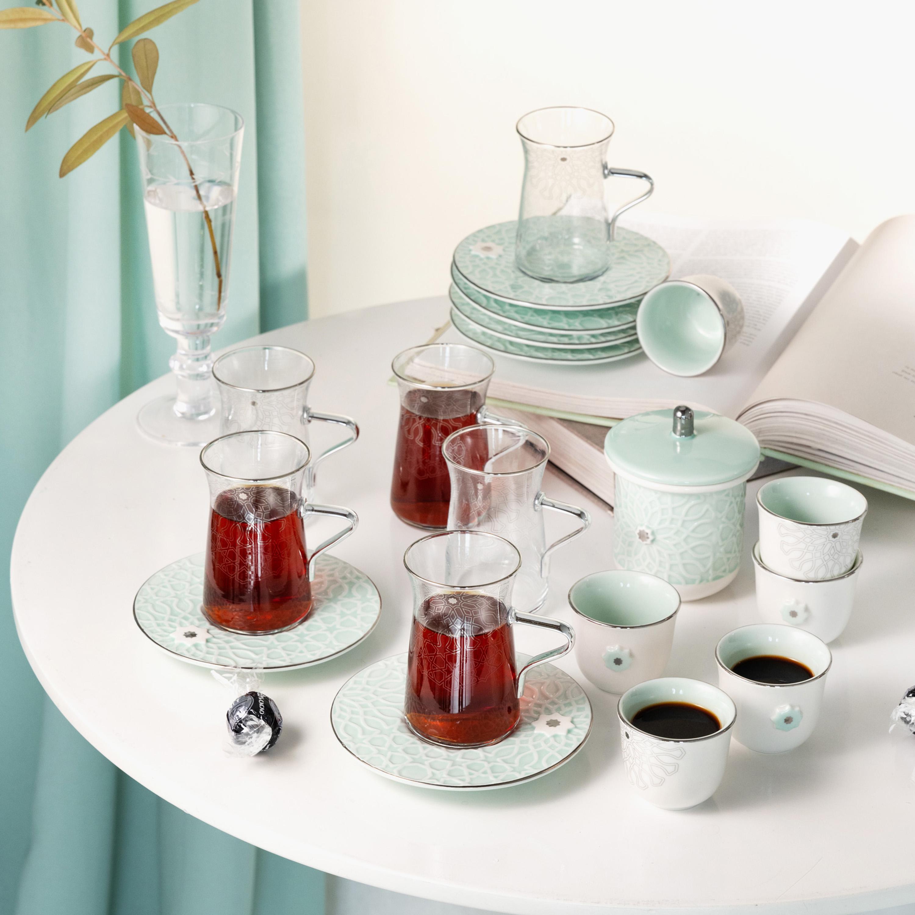 Porcelain 19-Piece Kahwa Cup Set-household-dining-teaandcoffee-teaandcoffeesets-image-1
