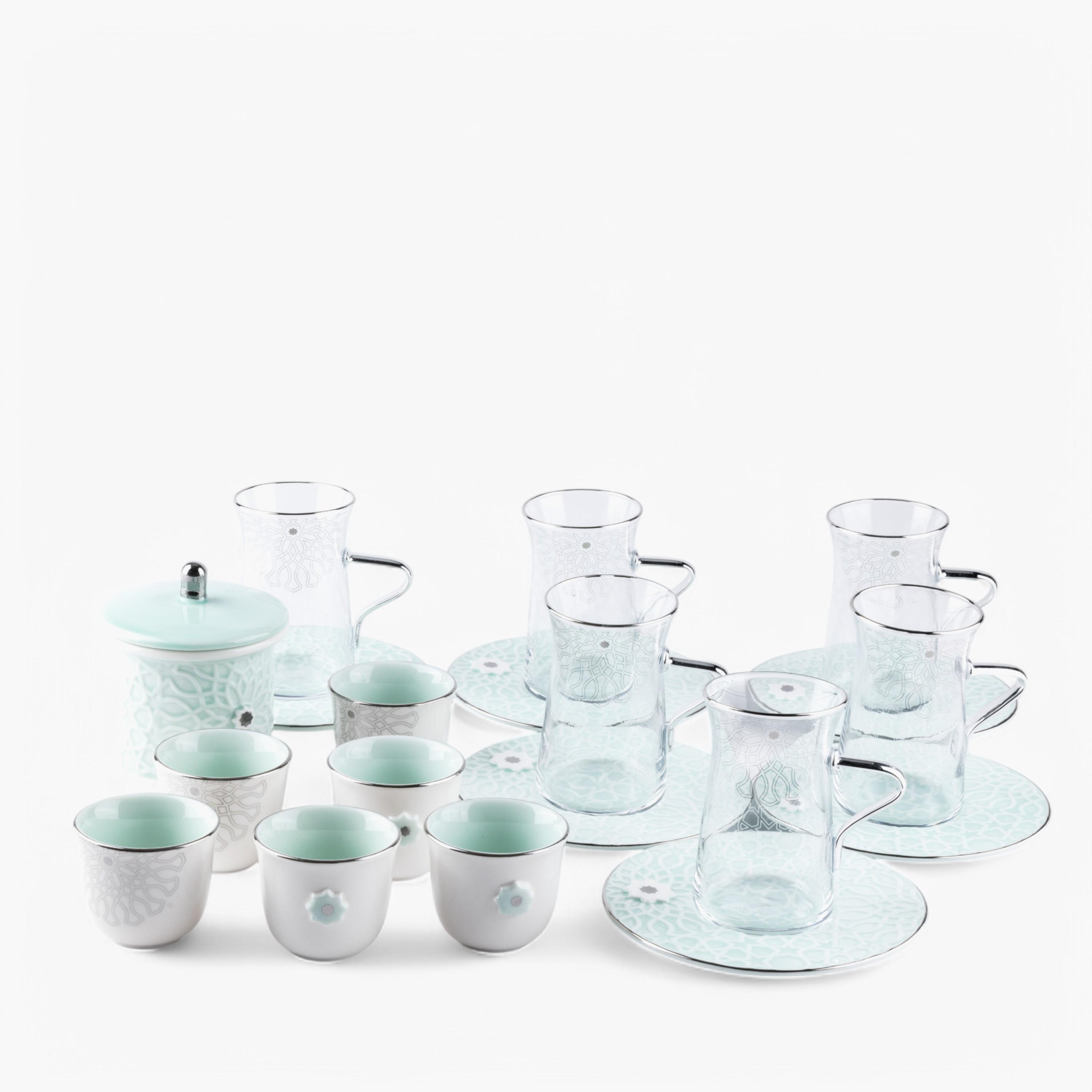 Porcelain 19-Piece Kahwa Cup Set-household-dining-teaandcoffee-teaandcoffeesets-image-2