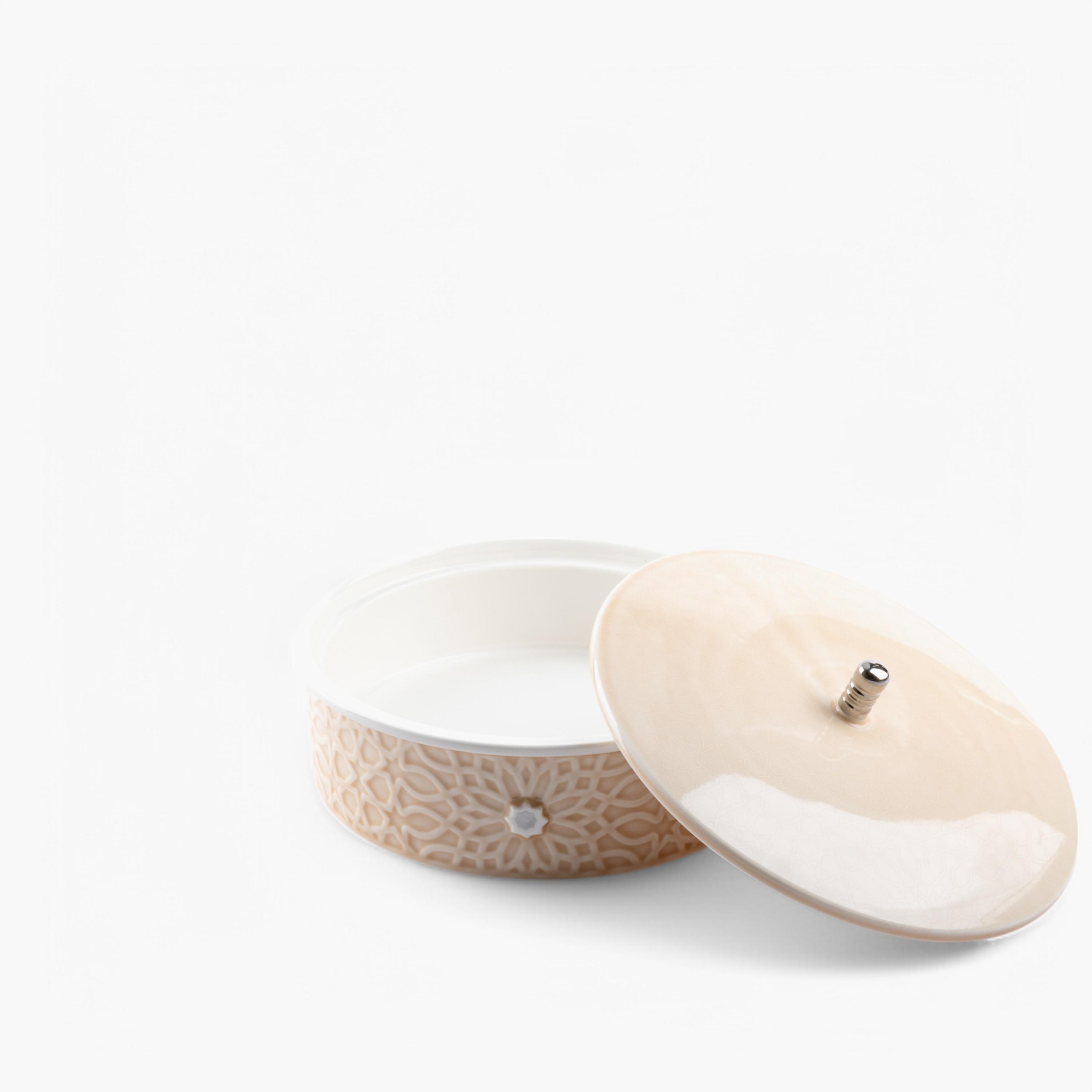 Textured Porcelain Nuts and Dates Serving Bowl-household-dining-dinnerware-bowls-image-1