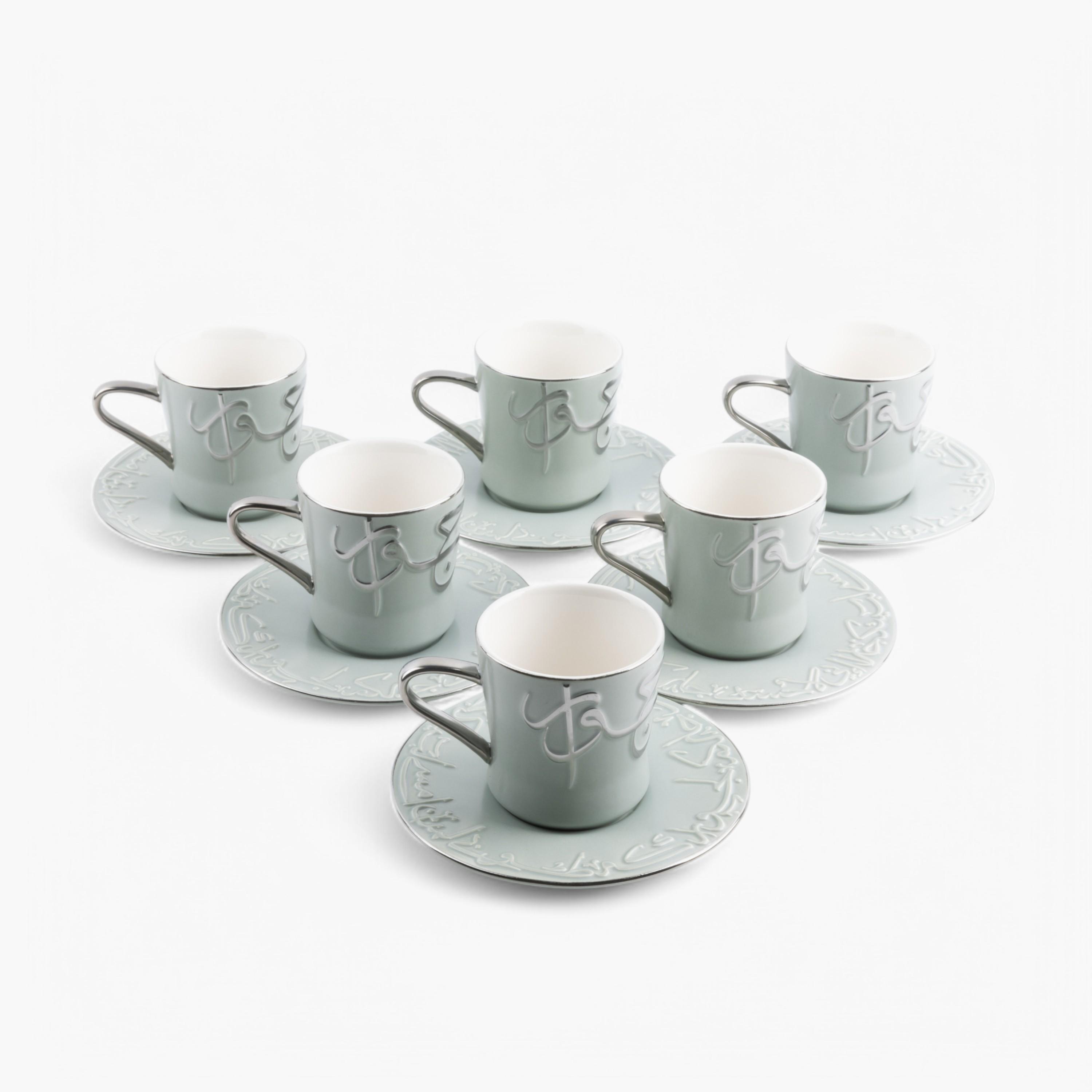 طقم أكواب وصحون 12 قطعة بارزة الملمس من أوتانتيك - 200 مل-household-dining-teaandcoffee-teaandcoffeesets-image-2