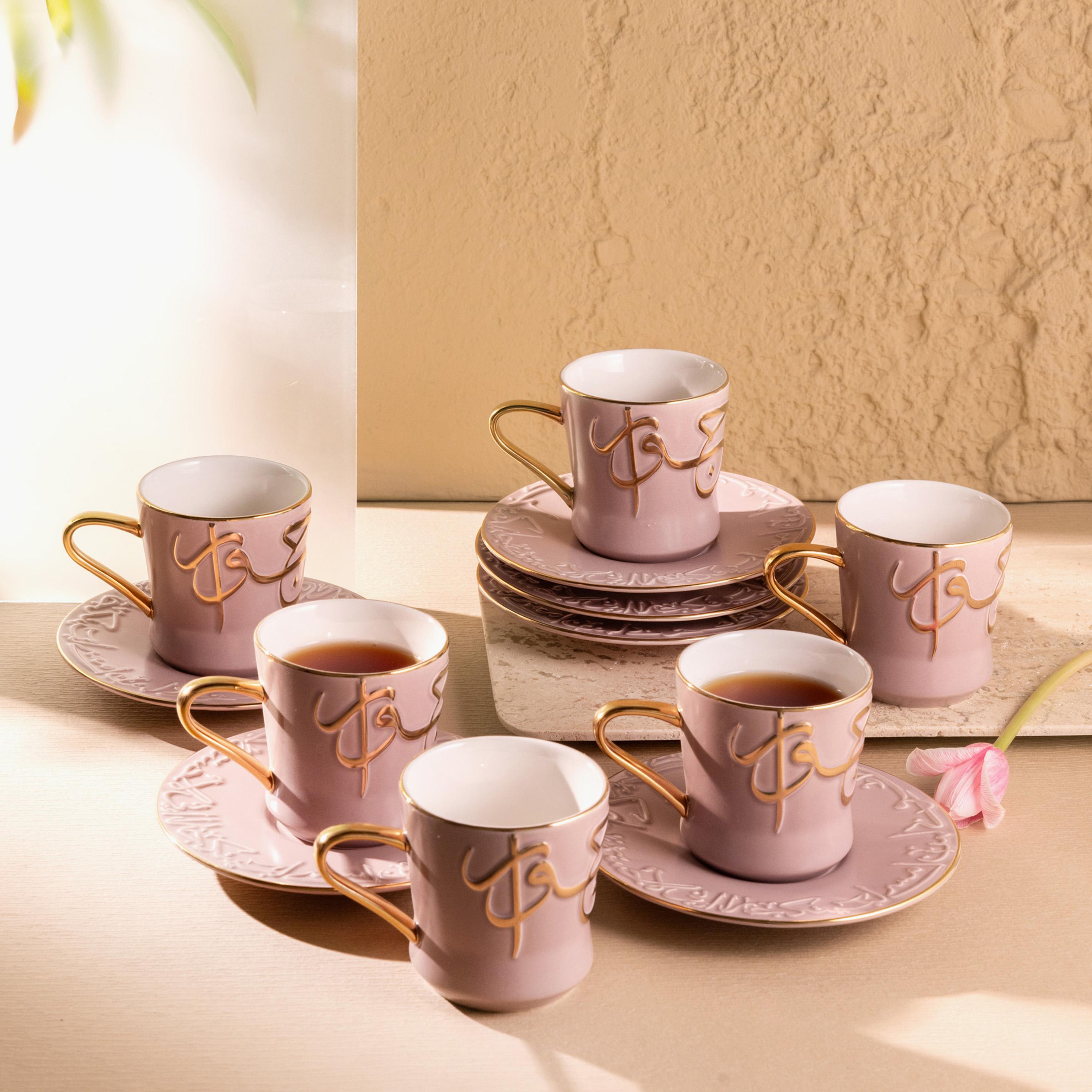 Textured 12-Piece Cup and Saucer Set-household-dining-teaandcoffee-teaandcoffeesets-image-1