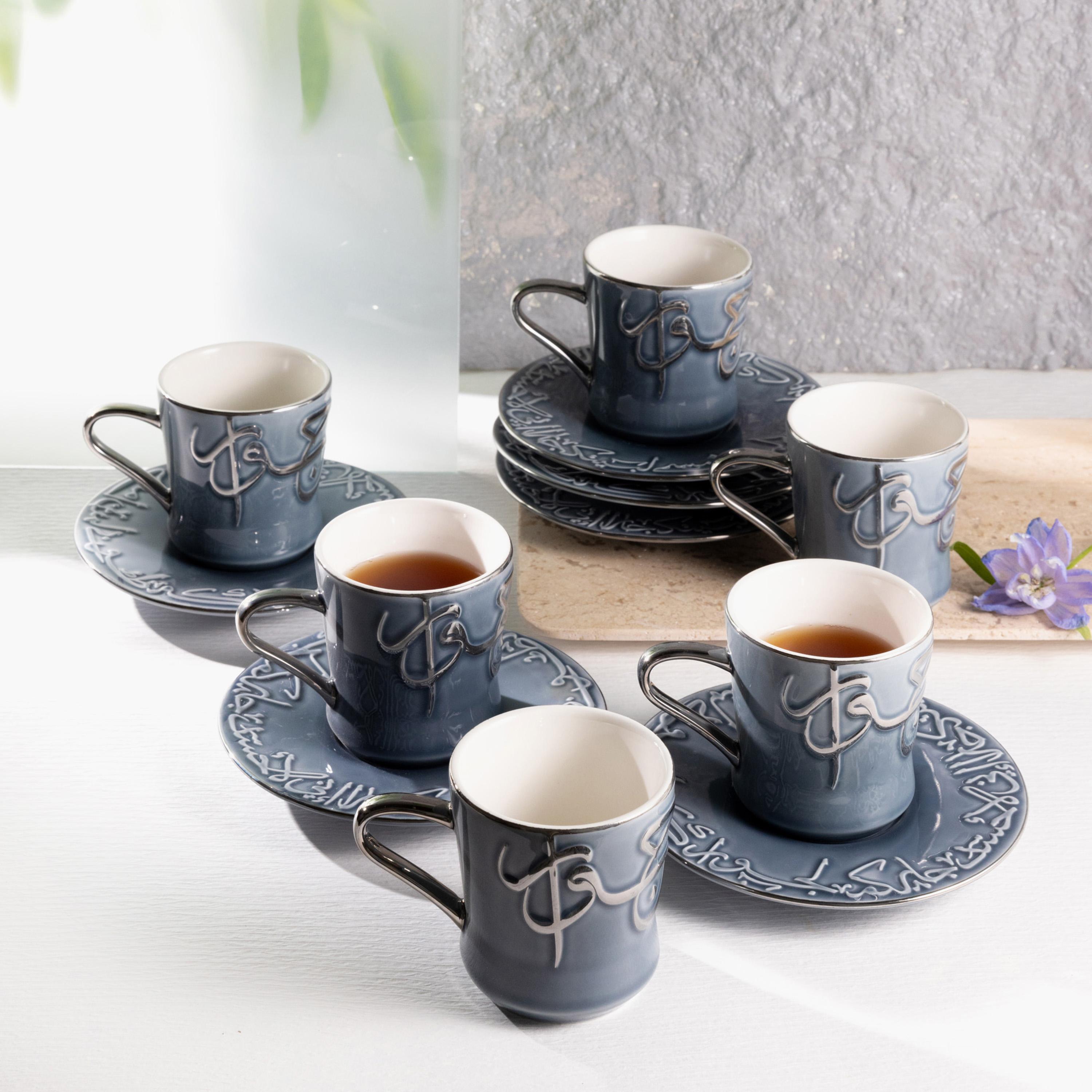 Textured 12-Piece Cup and Saucer Set-household-dining-teaandcoffee-teaandcoffeesets-image-1