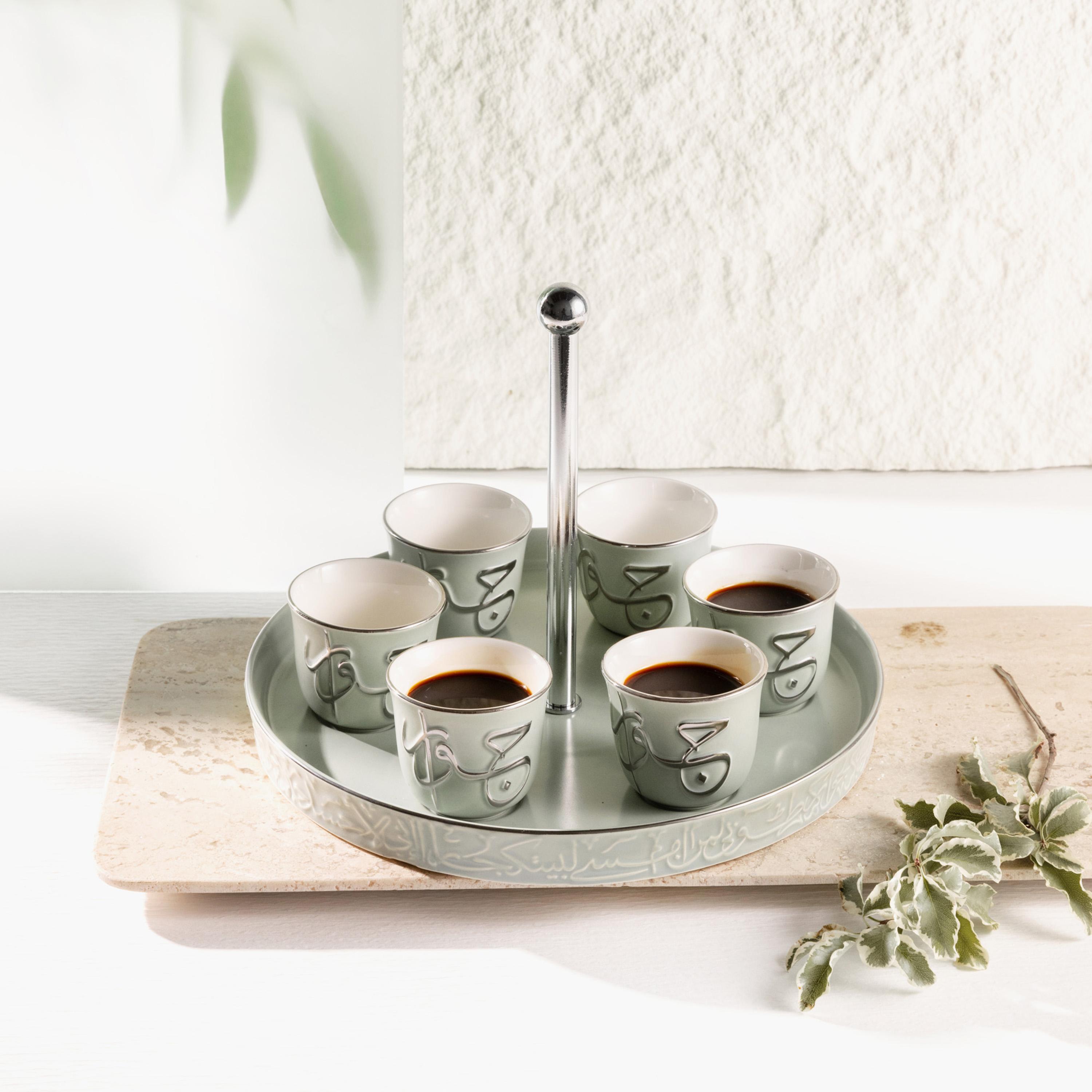 Calligraphy 6-Piece Porcelain Kahwa Set-household-dining-teaandcoffee-teaandcoffeesets-image-1