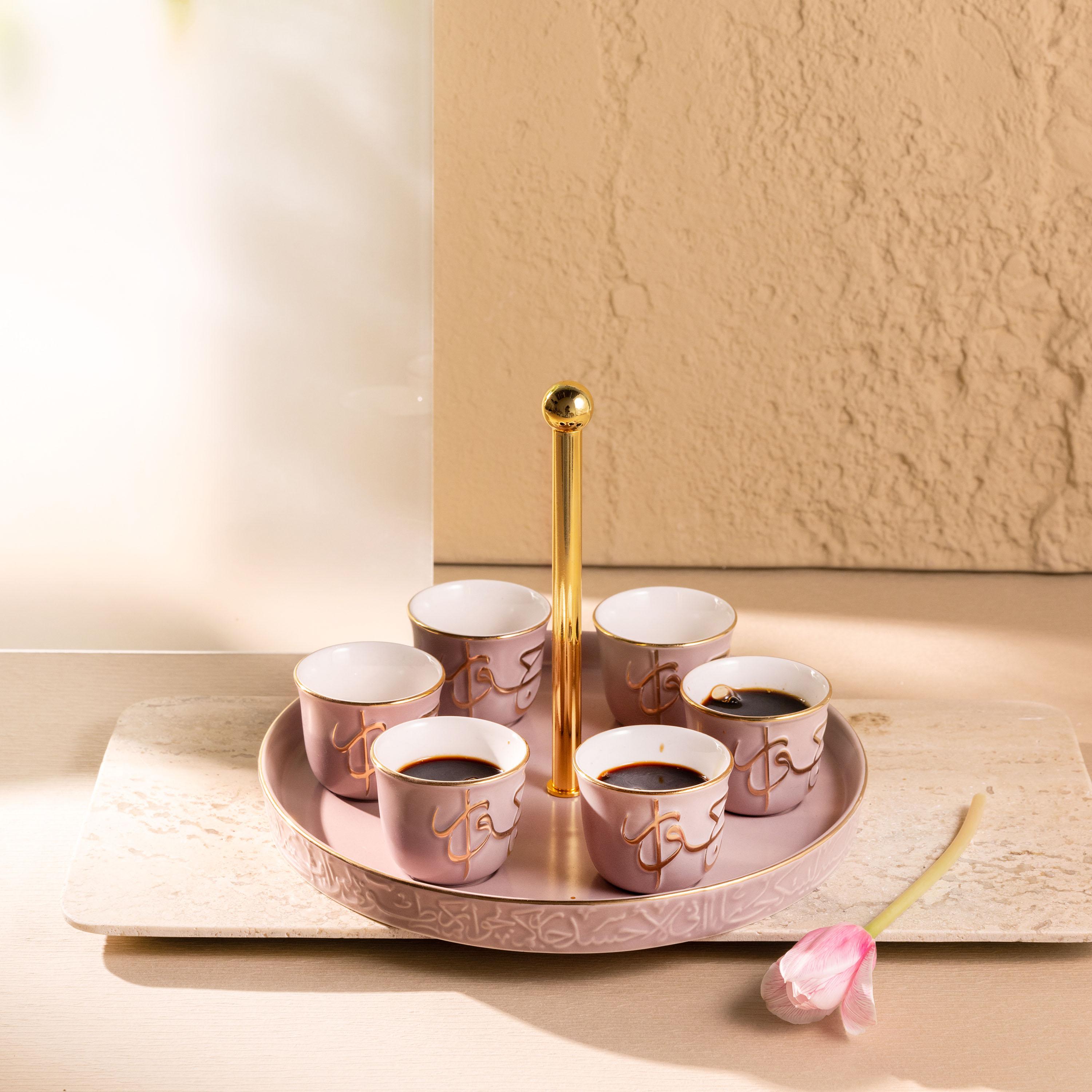 Arabic Calligraphy 6-Piece Porcelain Kahwa Cup Set-household-dining-teaandcoffee-teaandcoffeesets-image-1
