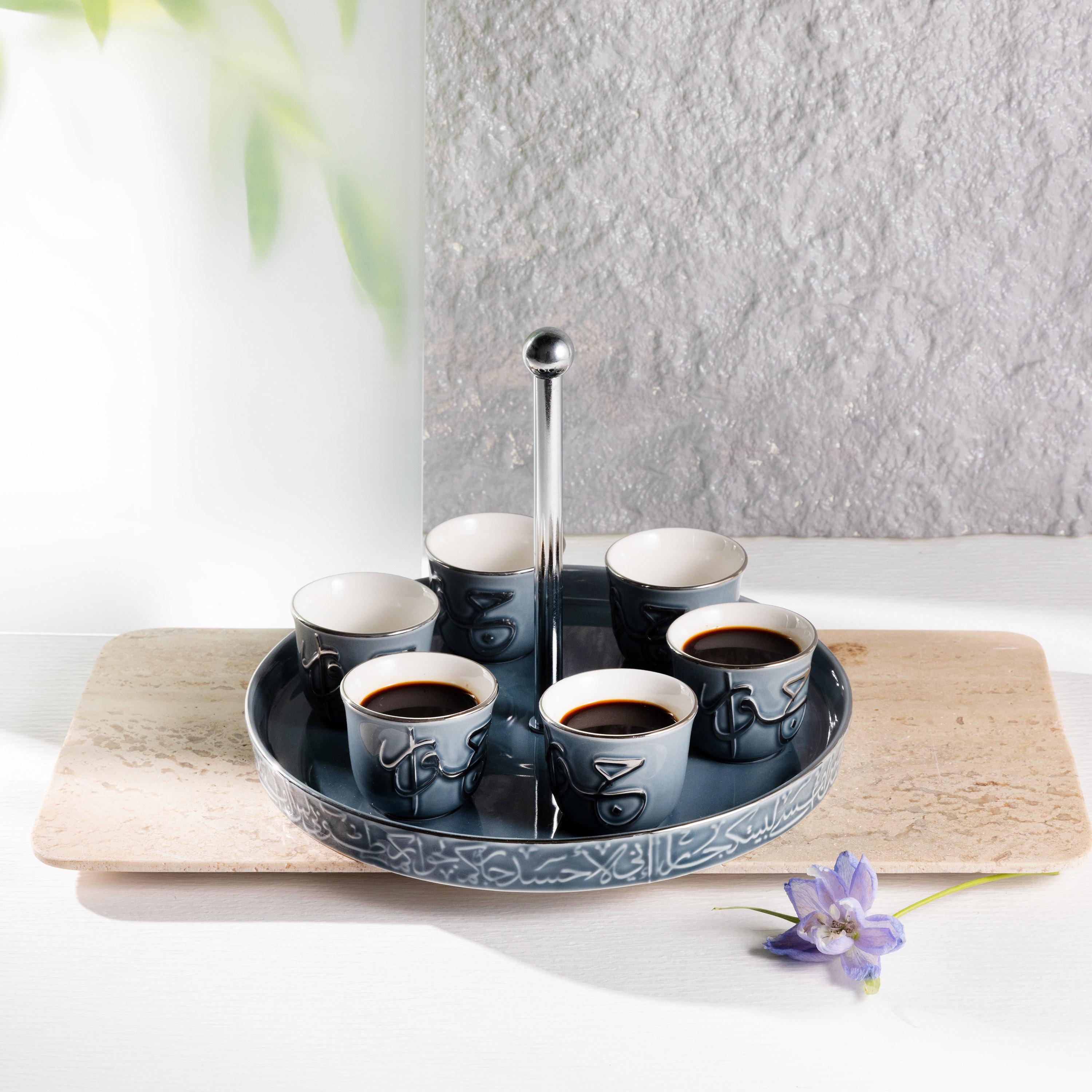 Arabic Calligraphy 6-Piece Porcelain Kahwa Cup Set-household-dining-teaandcoffee-teaandcoffeesets-image-1