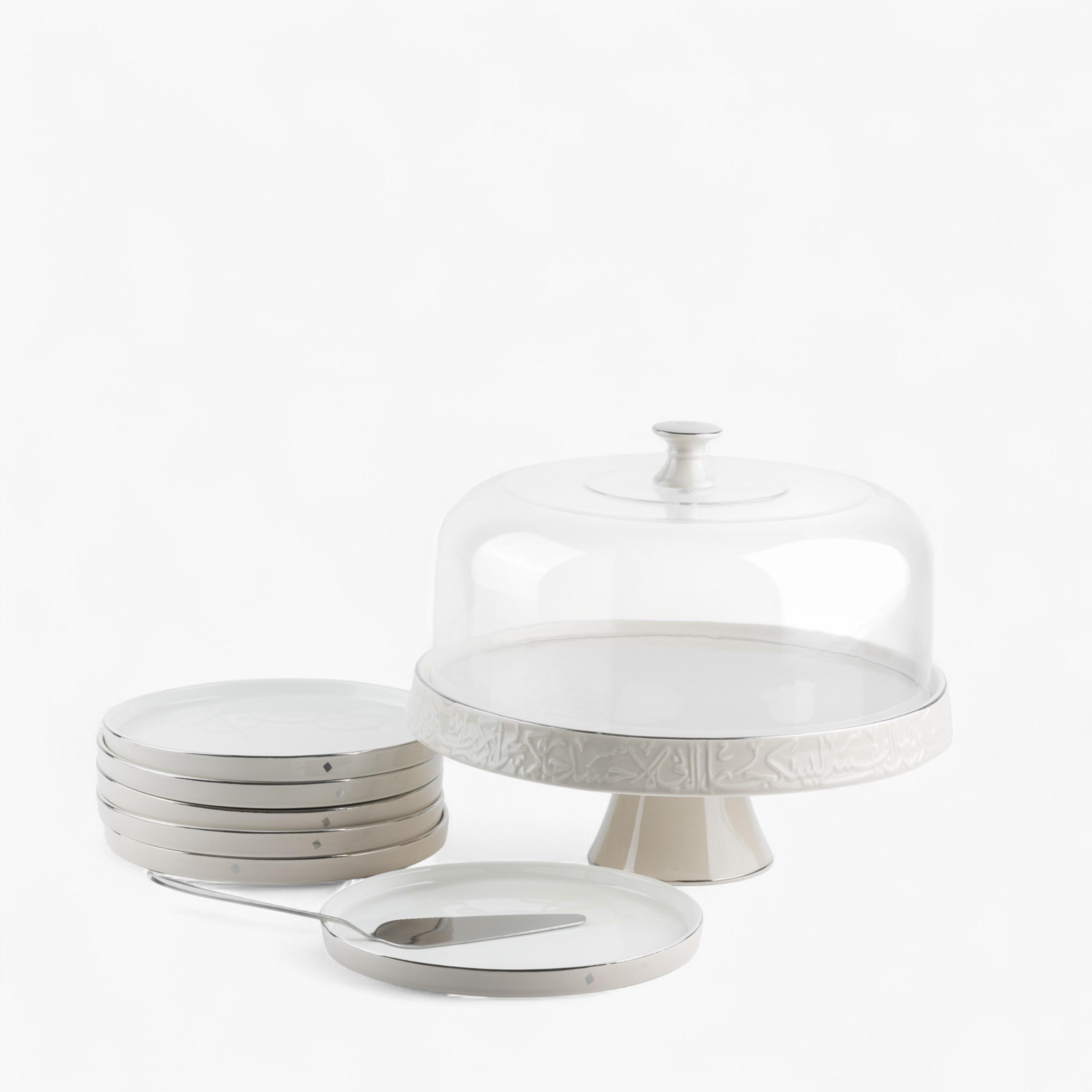 طقم تقديم كيك بورسلان 9 قطع من أوتانتيك-household-dining-serveware-cakestands-image-2