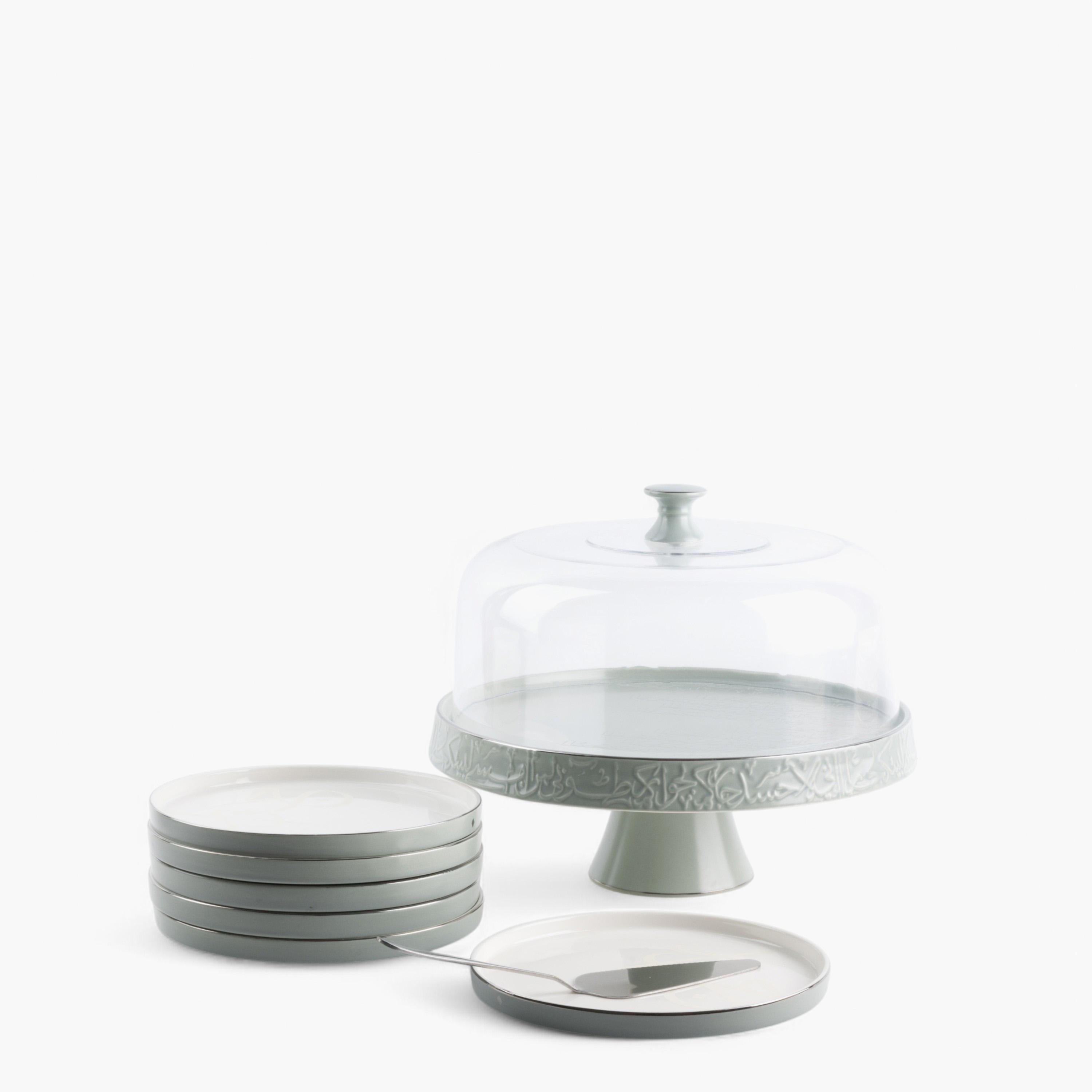 Arabic Calligraphy 9-Piece Porcelain Cake Serving Set-household-dining-serveware-cakestands-image-3