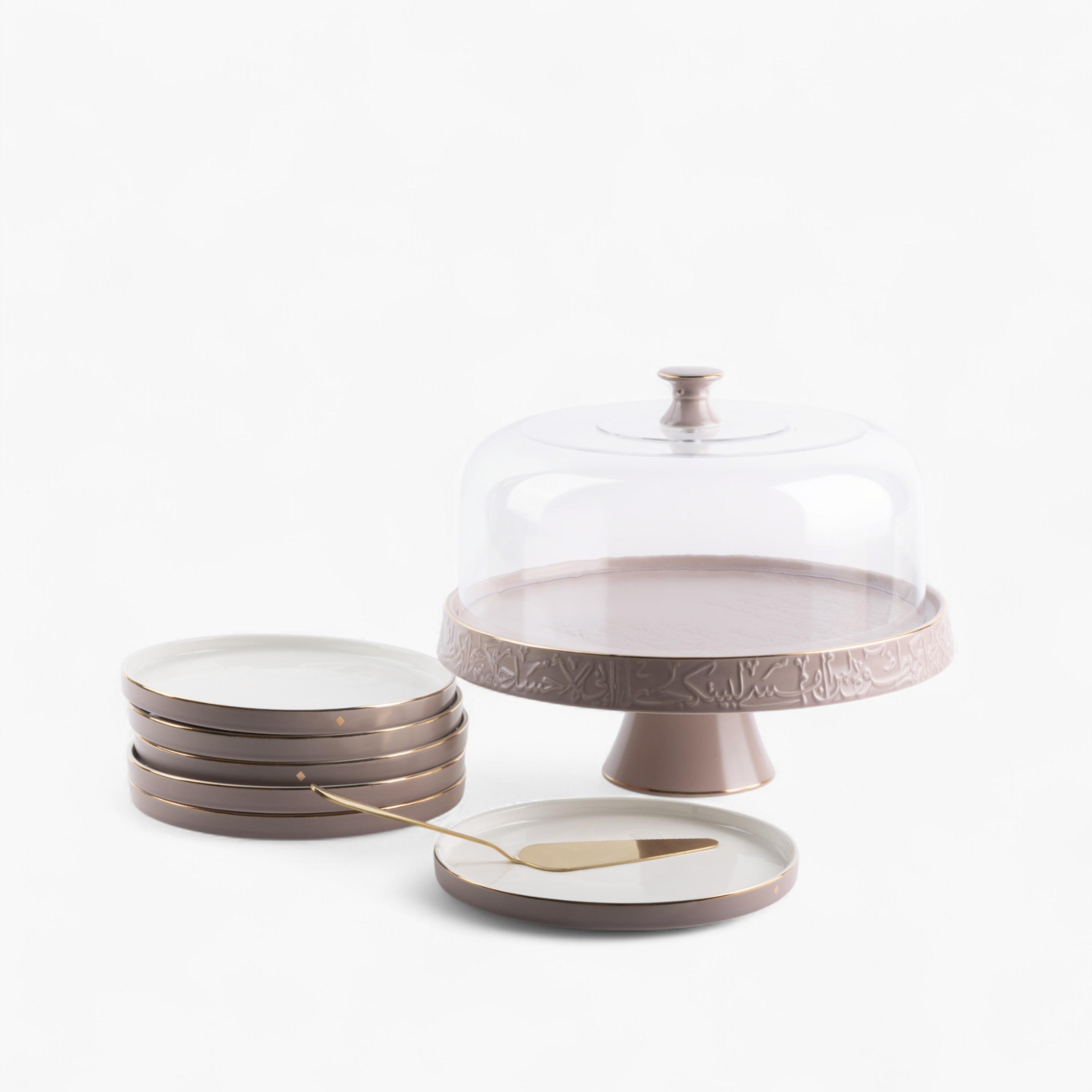 Porcelain 9-Piece Cake Serving Set-household-dining-serveware-cakestands-image-3