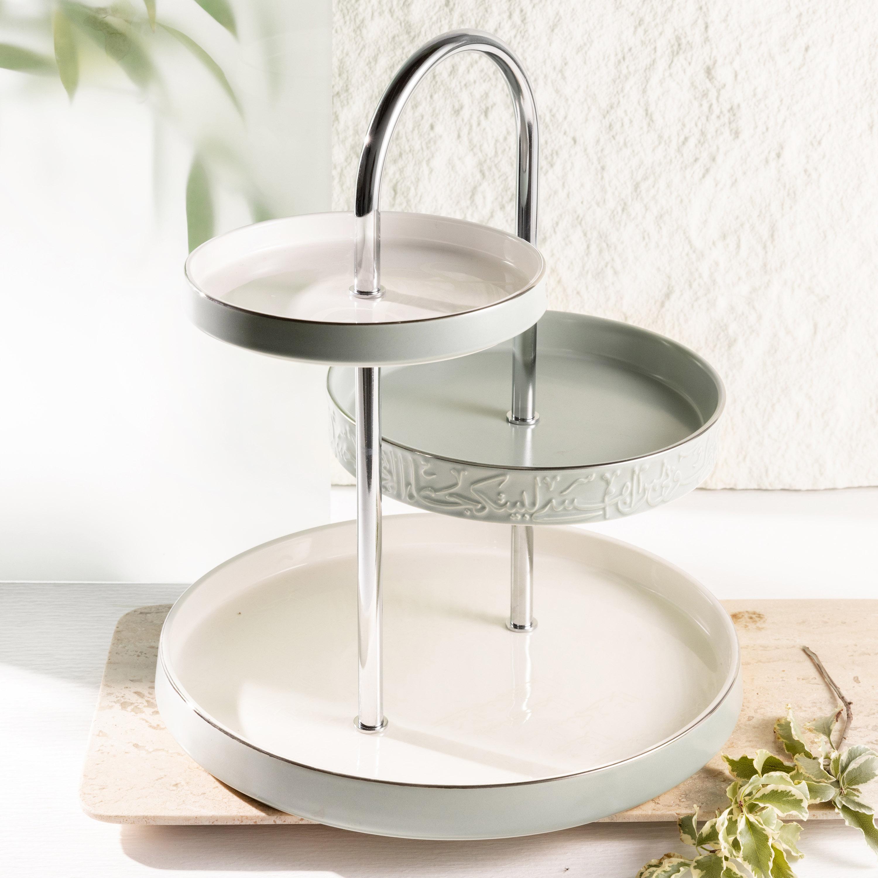 Embossed 3-Tier Dessert Serving Stand-household-dining-serveware-cakestands-image-1