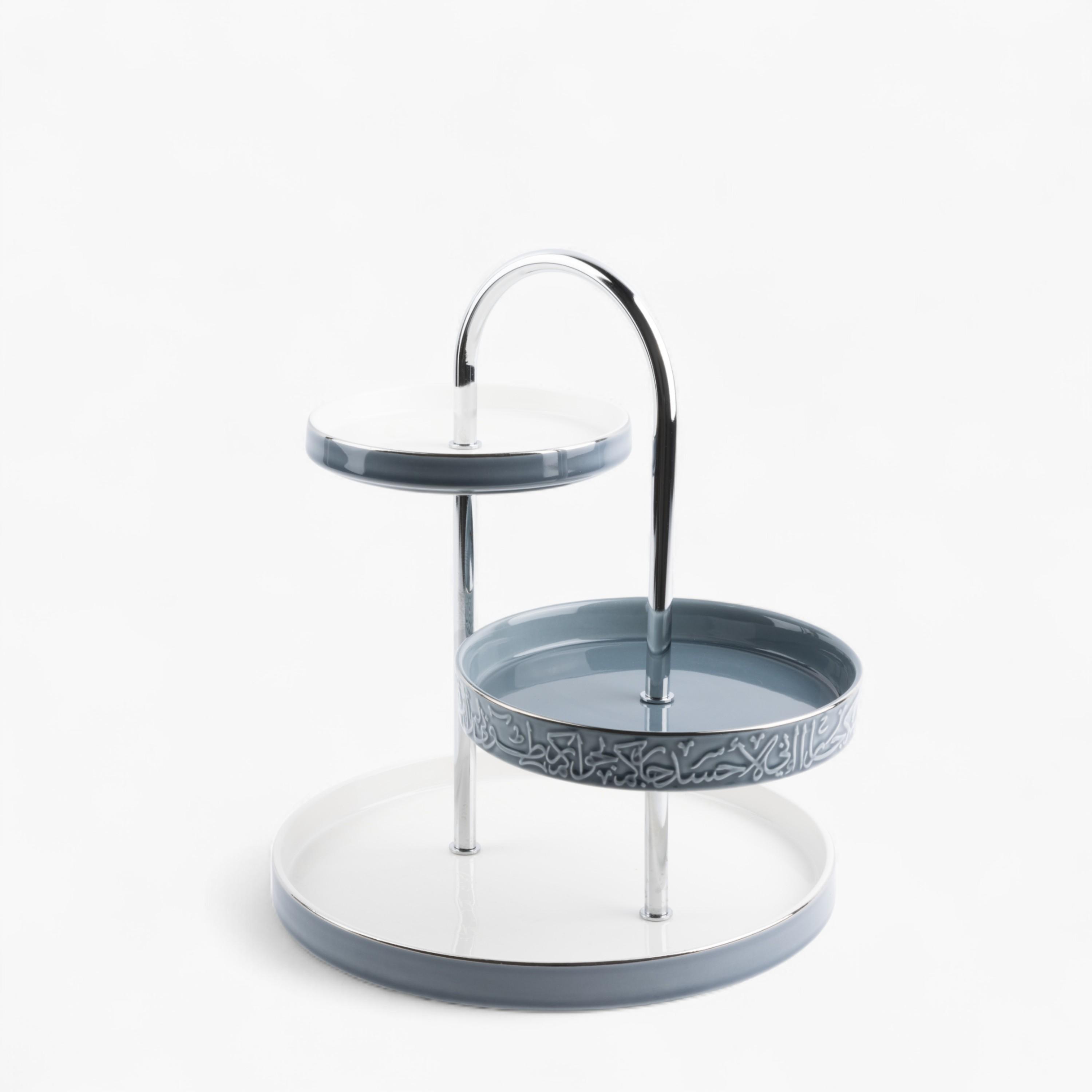 حامل تقديم حلويات بورسلان ثلاثي الطوابق من أوتانتيك-household-dining-serveware-cakestands-image-2