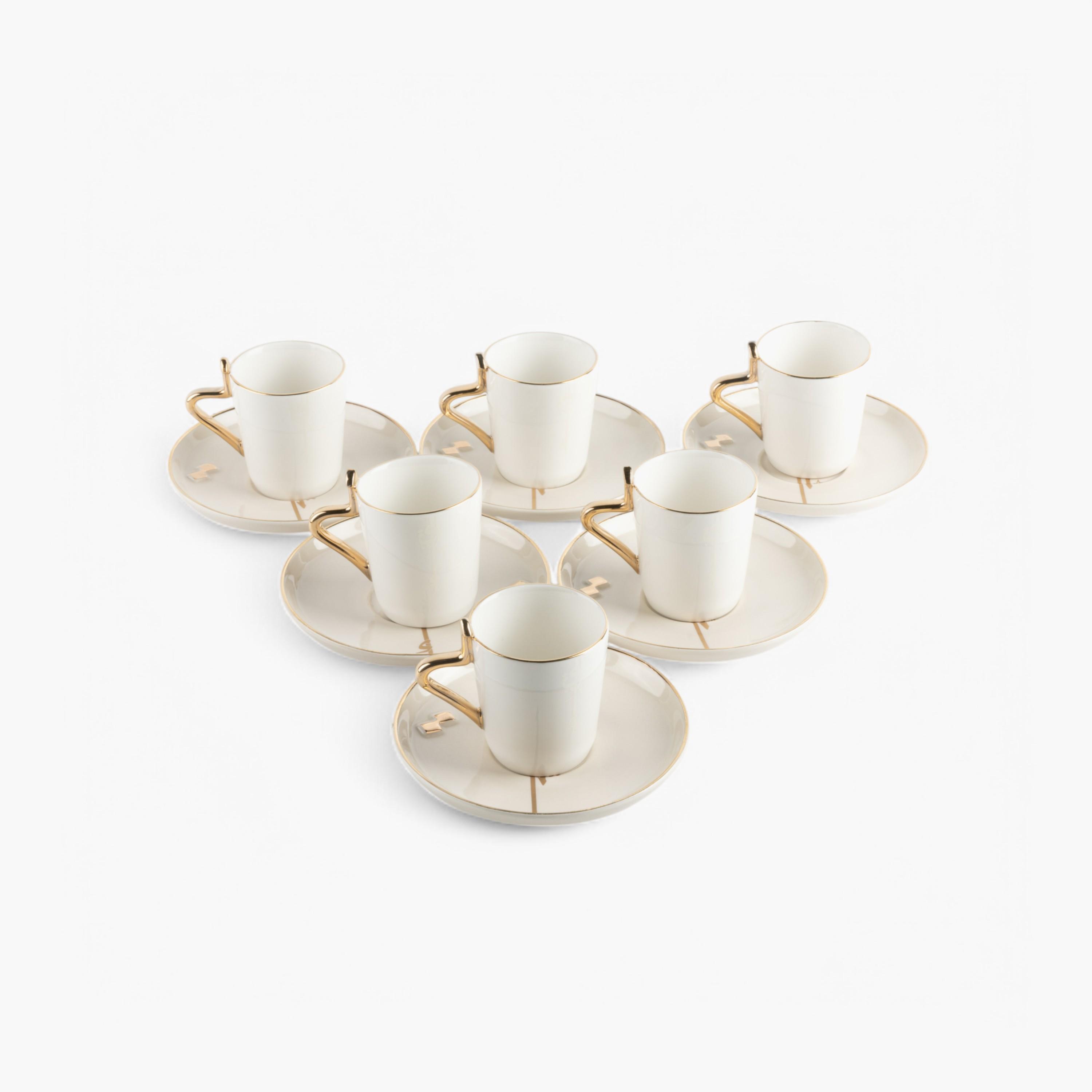 Metallic Handle 12-Piece Turkish Coffee Set-household-dining-teaandcoffee-teaandcoffeesets-image-2