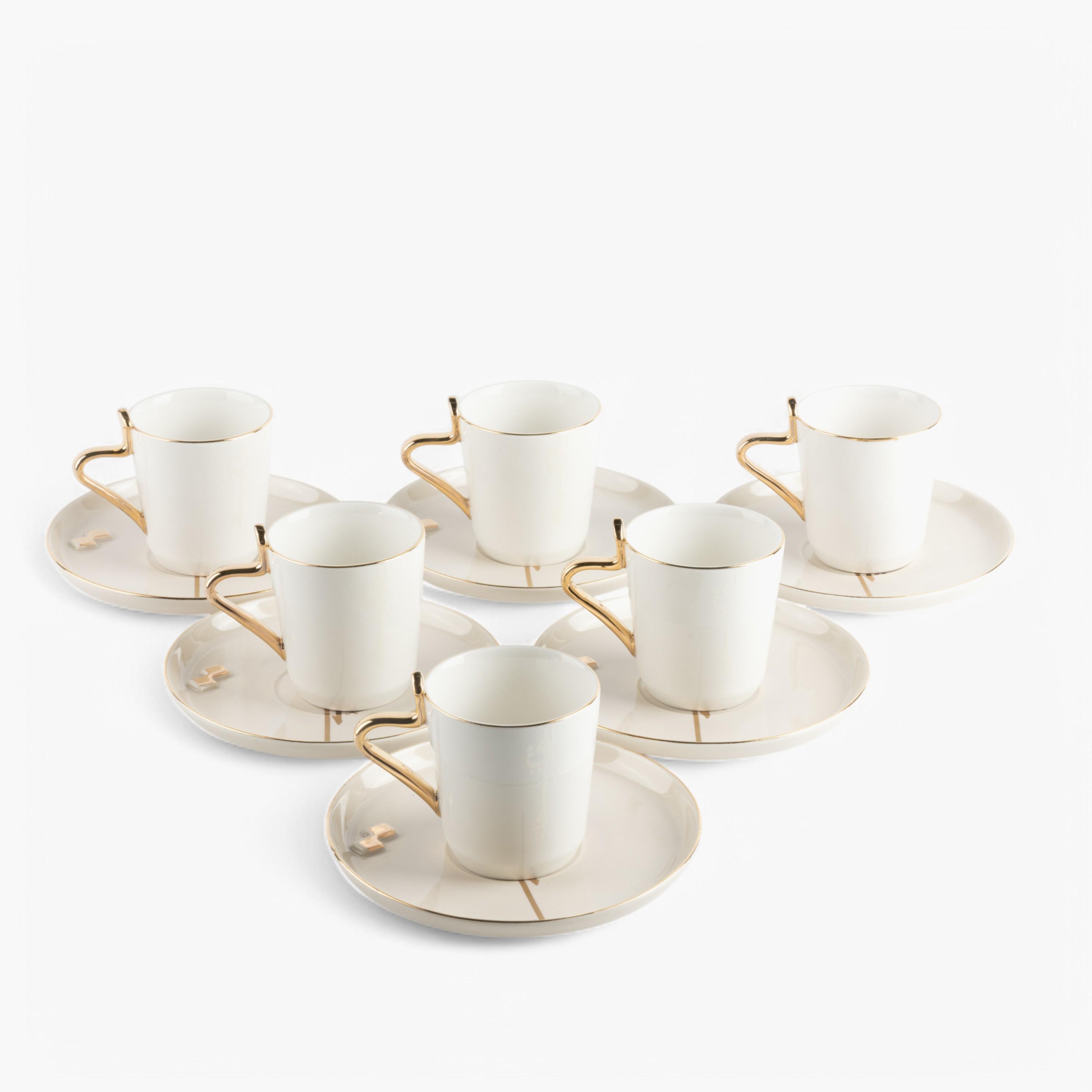 طقم فناجين وصحون بورسلان 12 قطعة بتفاصيل الخط العربي من أوتانتيك-household-dining-teaandcoffee-teaandcoffeesets-image-3