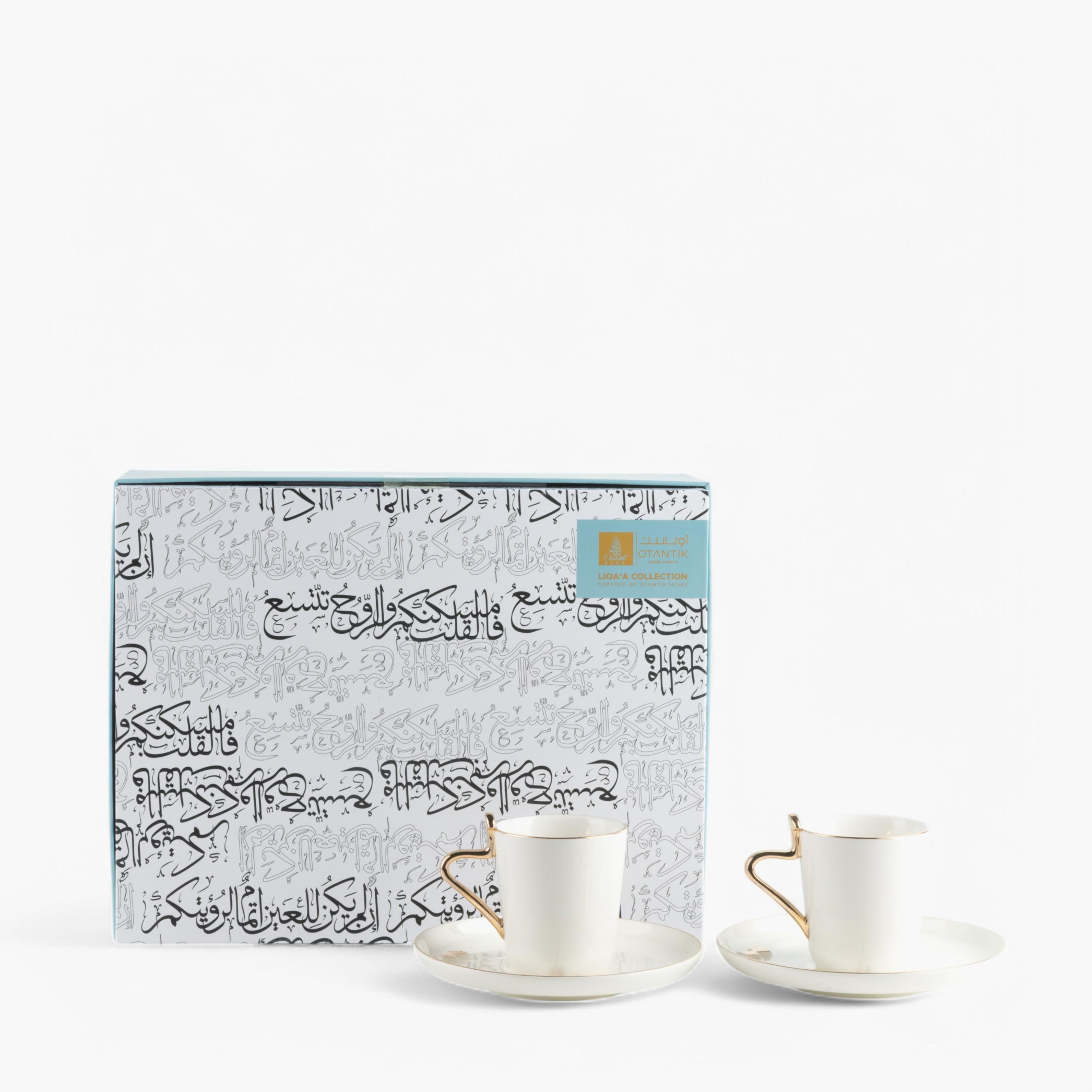 طقم فناجين وصحون بورسلان تفاصيل خط عربي 12 قطعة من أوتانتيك-household-dining-teaandcoffee-teaandcoffeesets-image-2