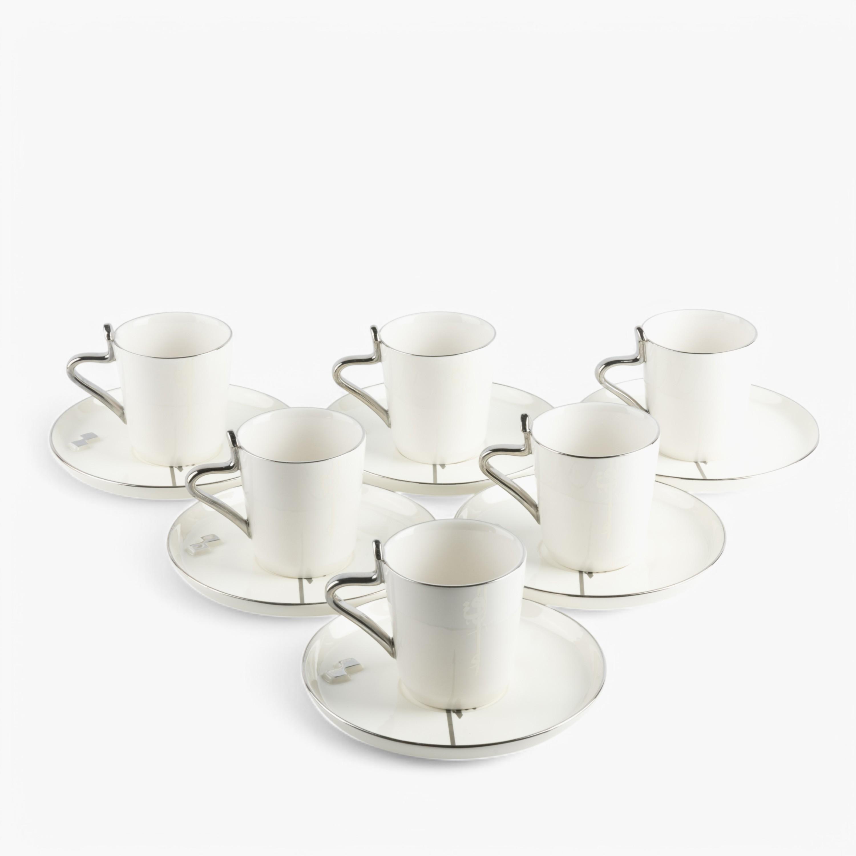 Calligraphy Detail 12-Piece Porcelain Cup and Saucer Set-household-dining-teaandcoffee-teaandcoffeesets-image-3