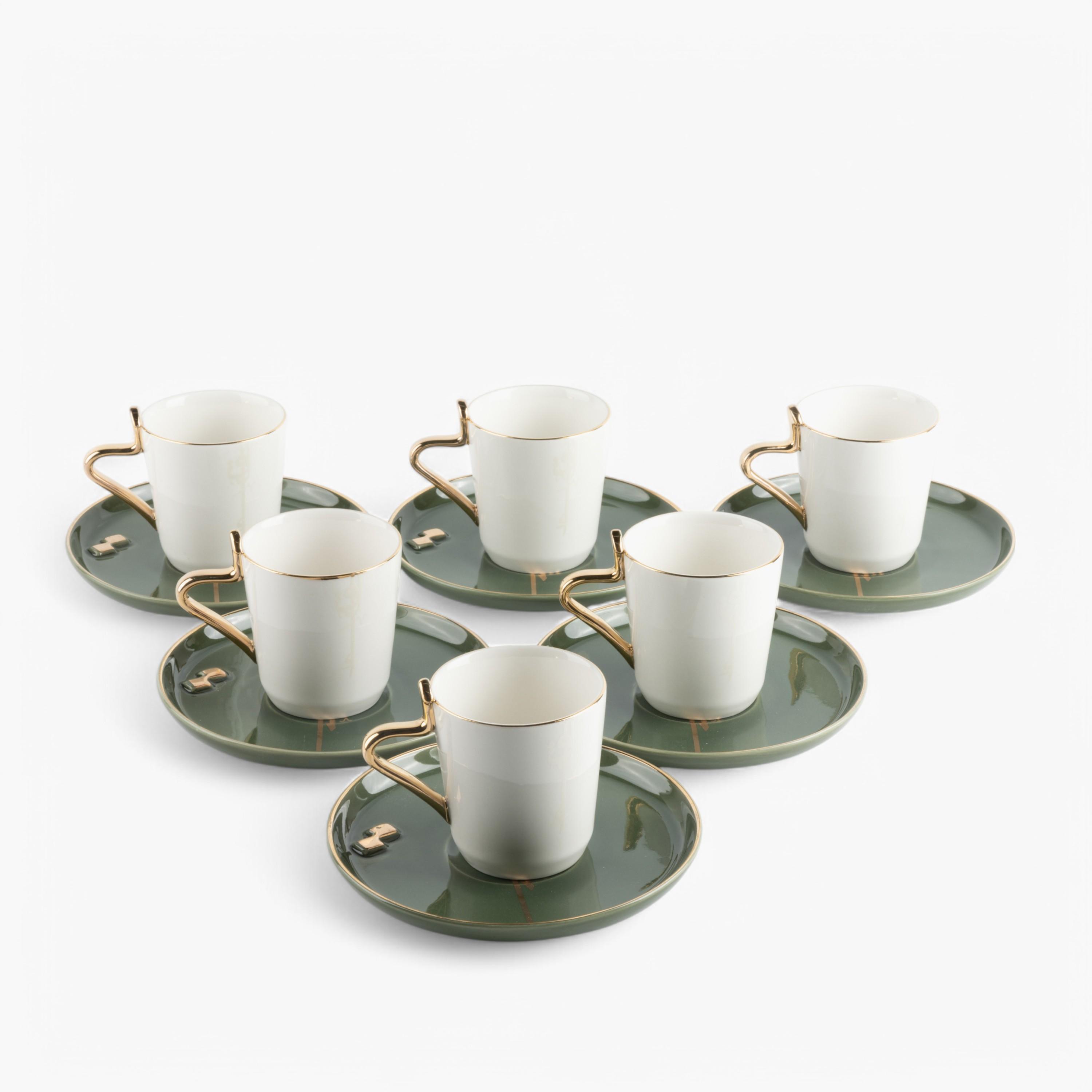 Calligraphy Detail 12-Piece Porcelain Cup and Saucer Set-household-dining-teaandcoffee-teaandcoffeesets-image-3