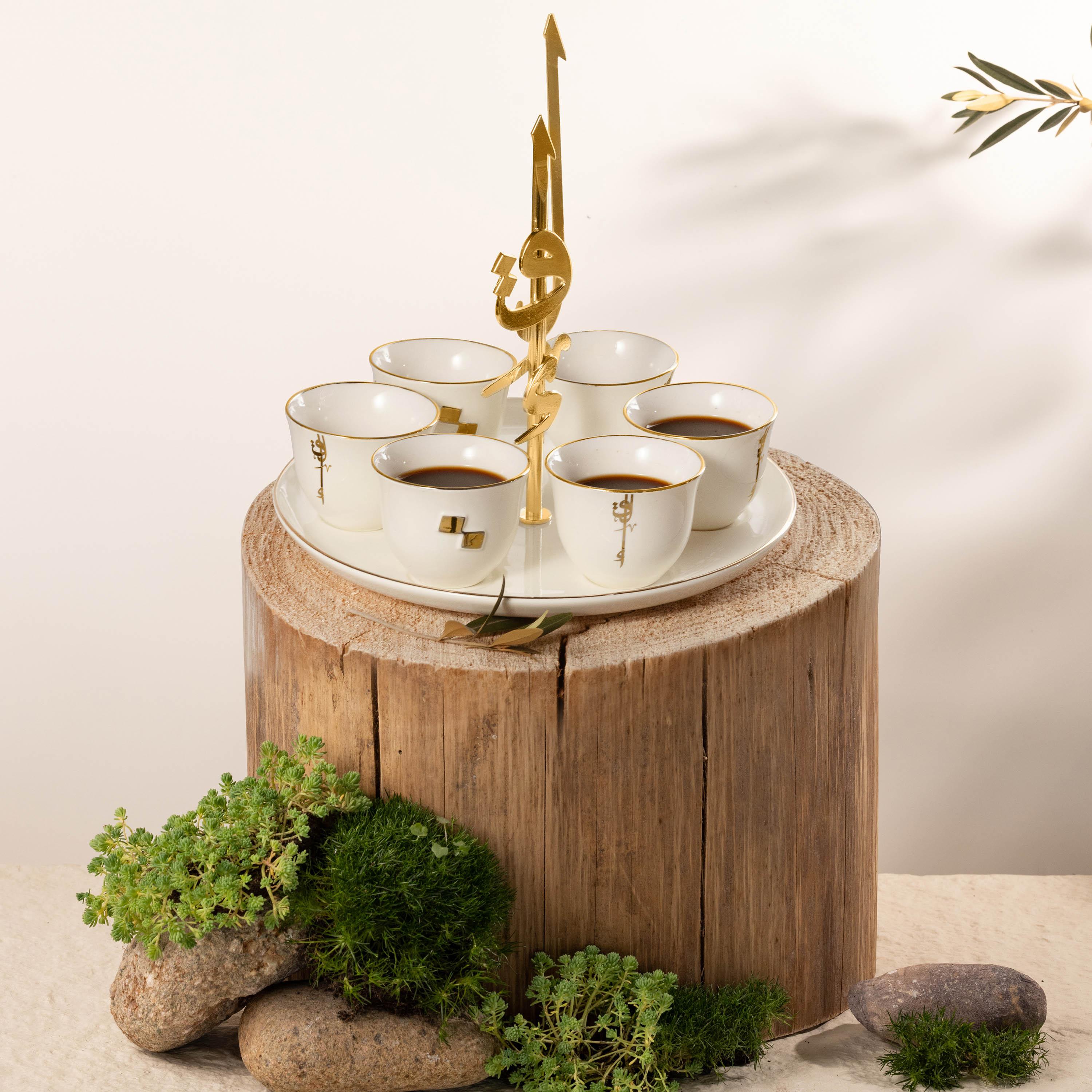 Porcelain 7-Piece Arabic Coffee Set-household-dining-teaandcoffee-teaandcoffeesets-image-1