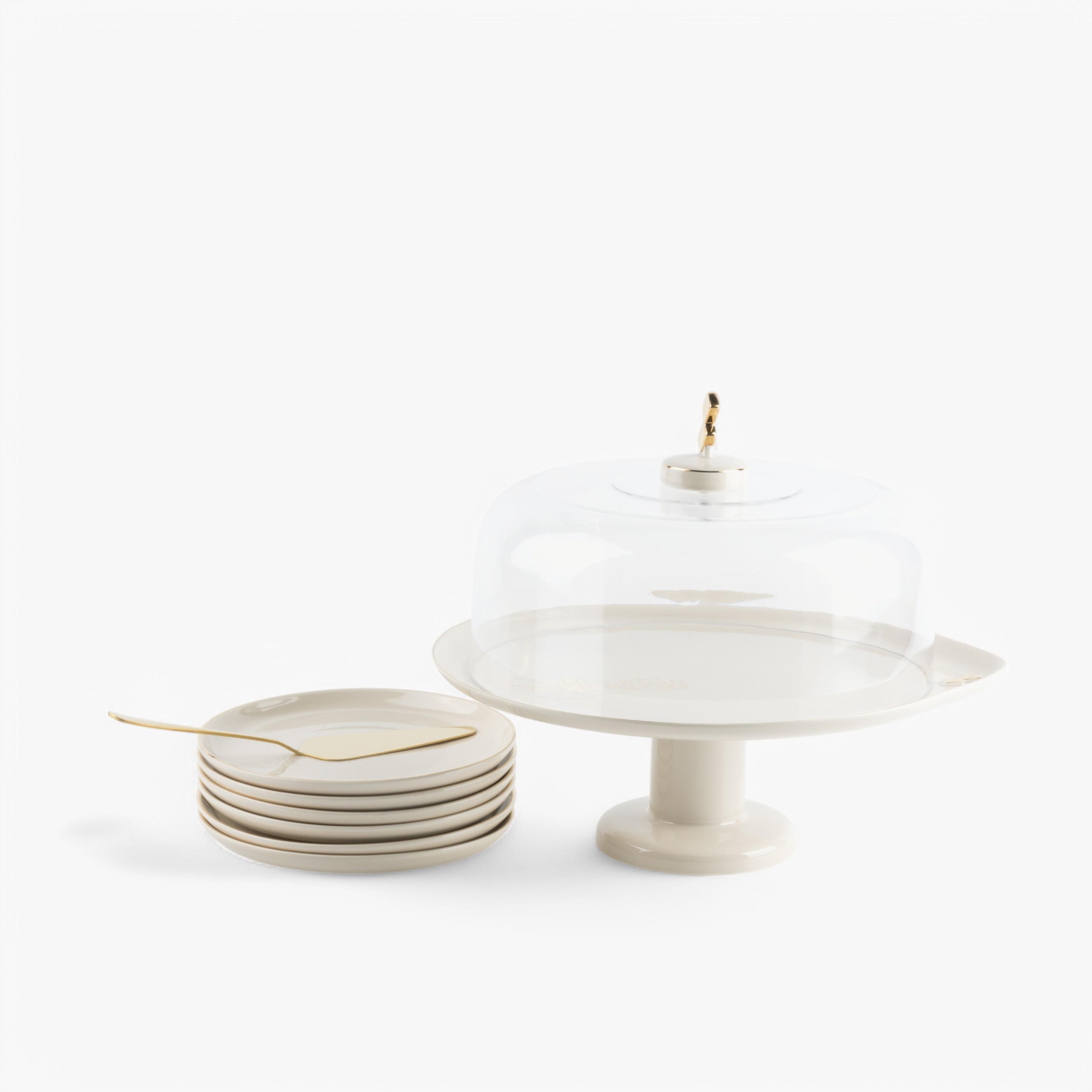 Solid 9-Piece Porcelain Cake Serving Set-household-dining-serveware-cakestands-image-3