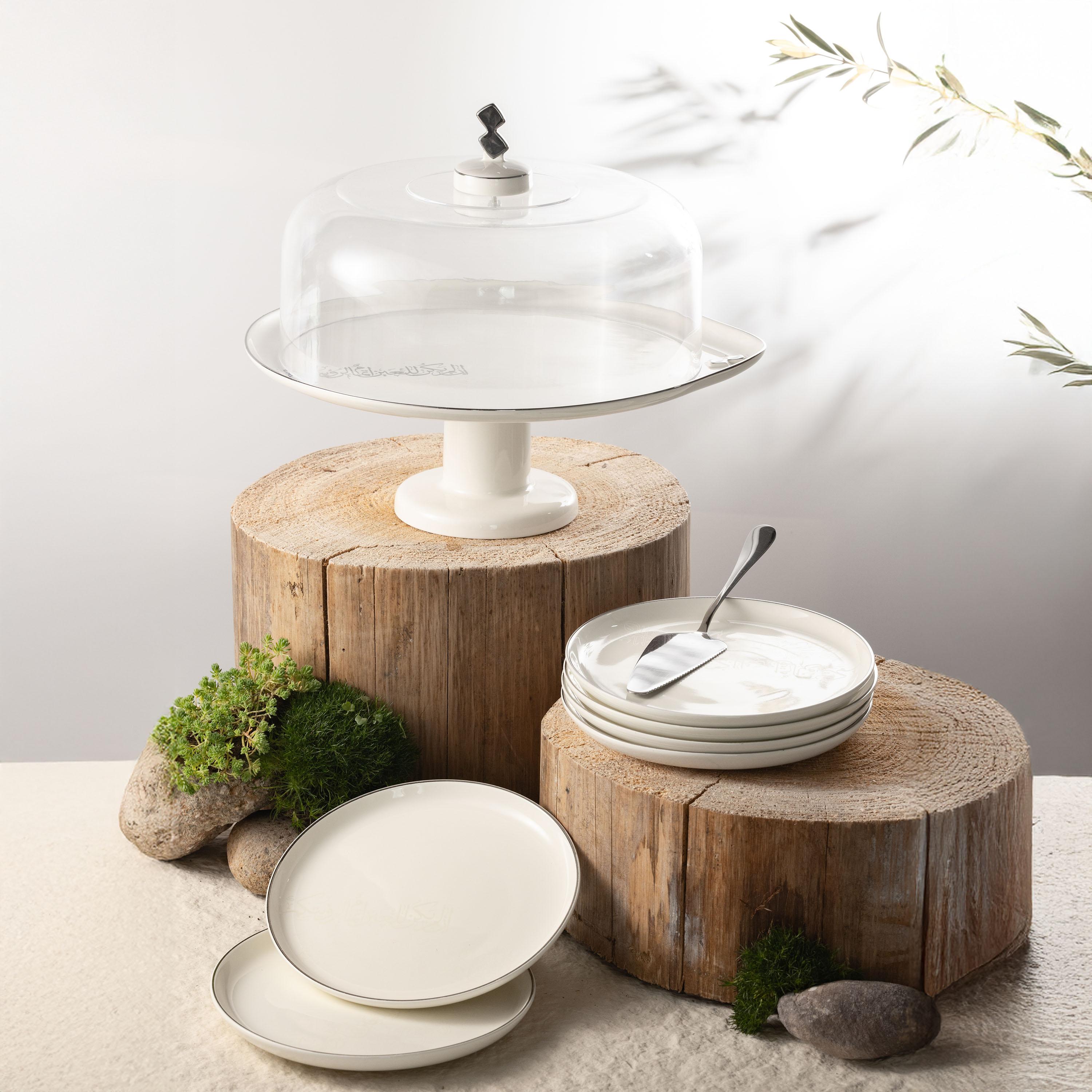 Solid 9-Piece Porcelain Cake Serving Set-household-dining-serveware-cakestands-image-1