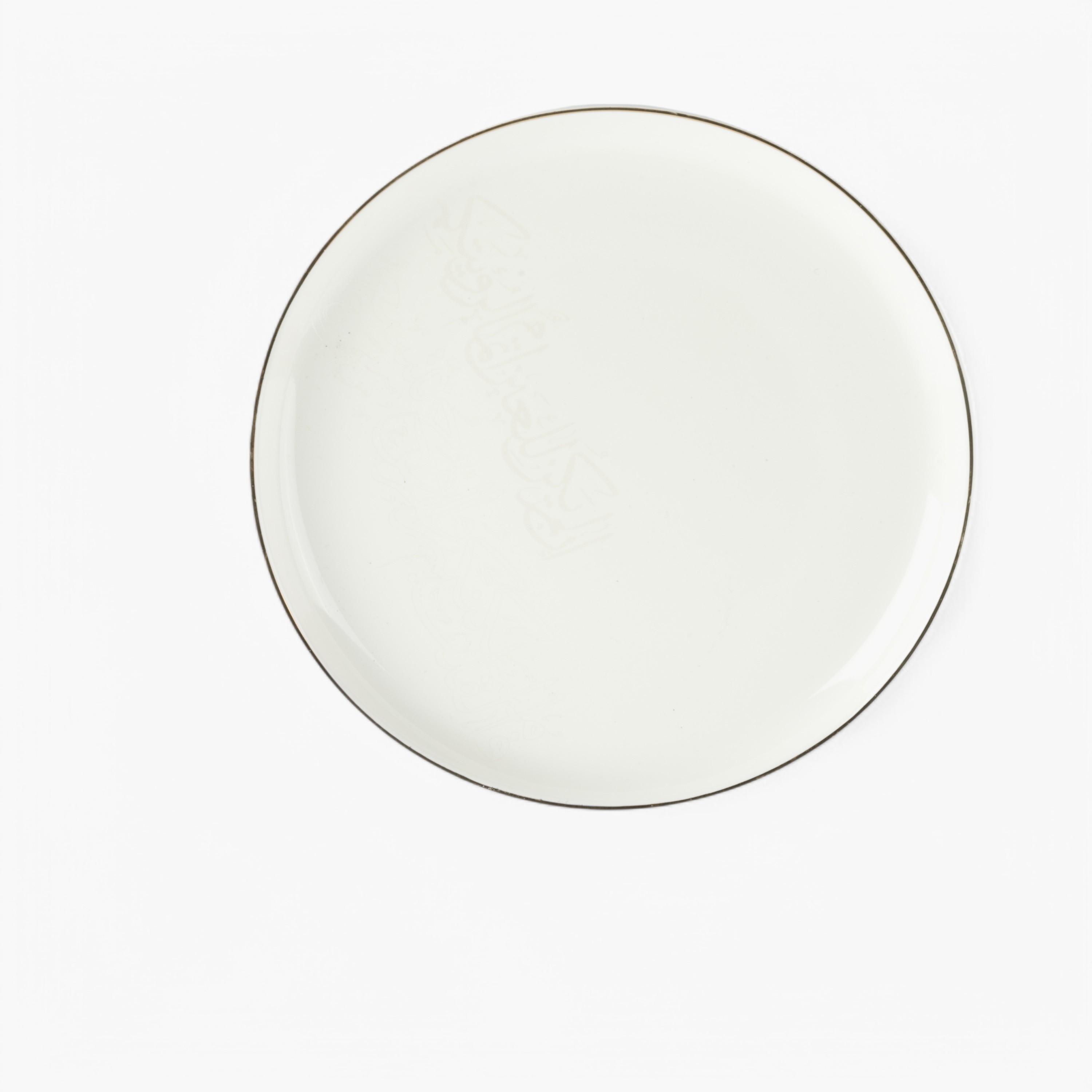 صحن تقديم كيك بورسلان بحافة متباينة - طقم من 6 قطع-household-dining-dinnerware-plates-image-2