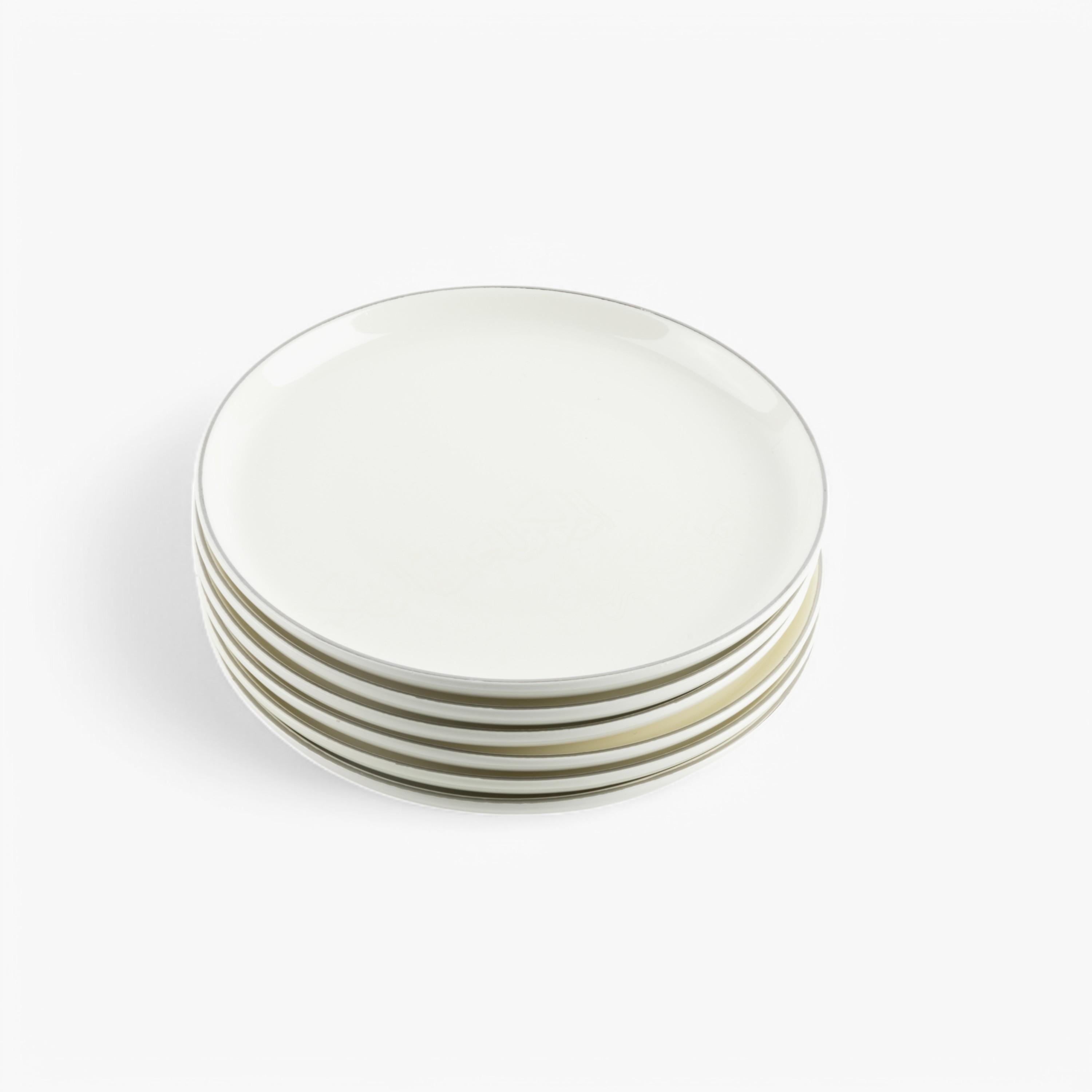 Trim Detail Porcelain Cake Serving Plate - Set of 6-household-dining-serveware-cakestands-image-4