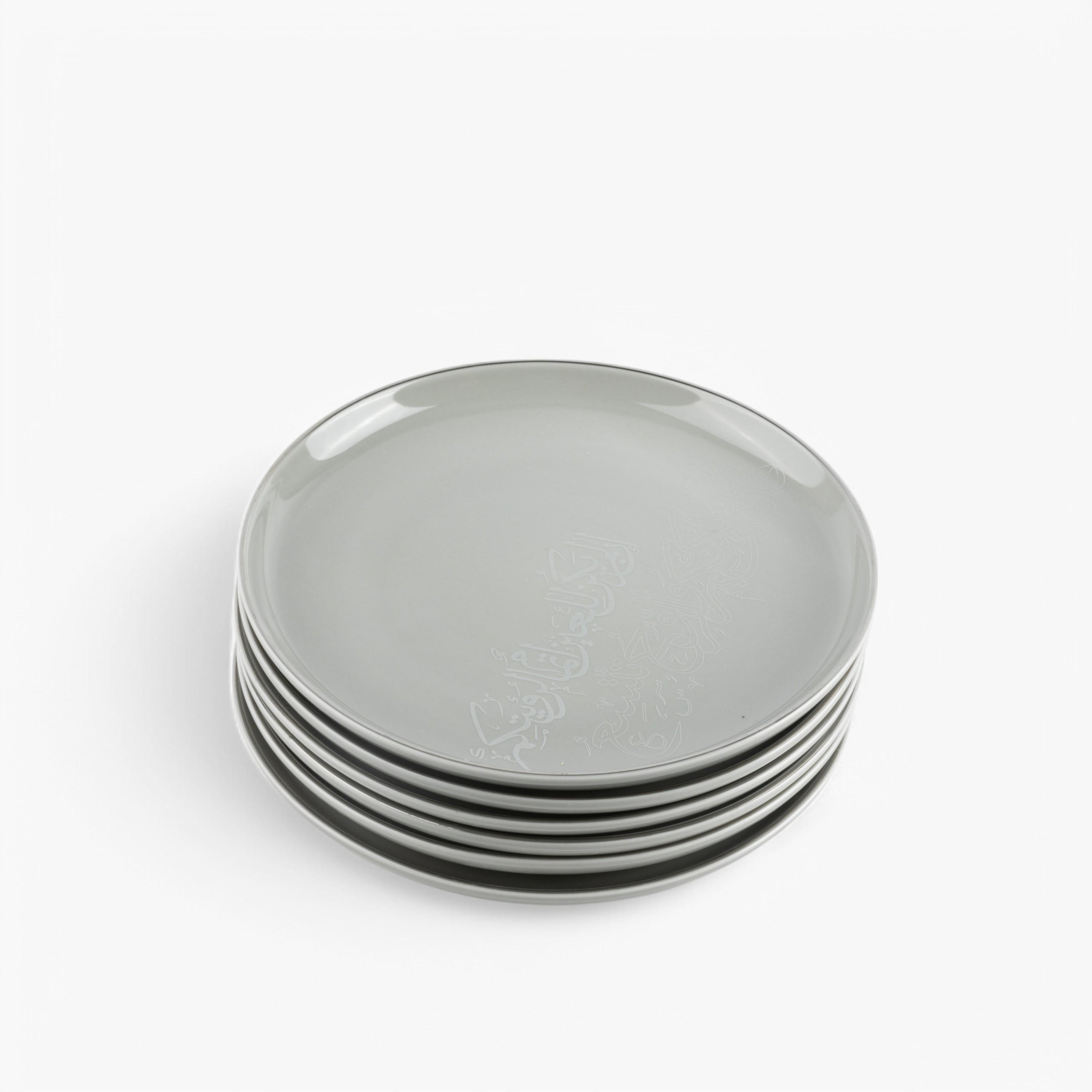Embossed Porcelain Cake Serving Plate - Set of 6-household-dining-dinnerware-plates-image-4