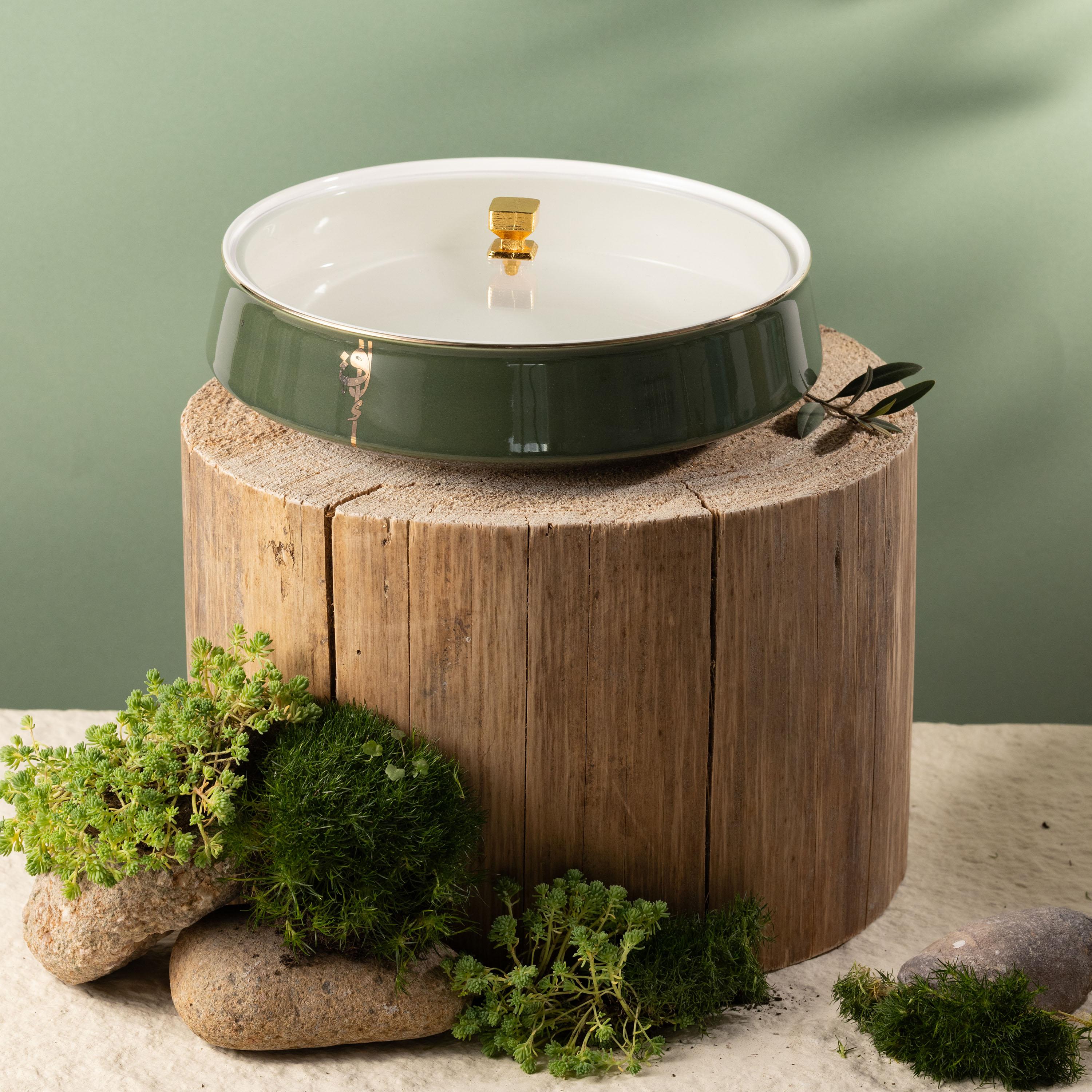 وعاء تمر بورسلان بغطاء زجاجي وتفاصيل خط عربي من أوتانتيك-household-dining-dinnerware-bowls-image-1