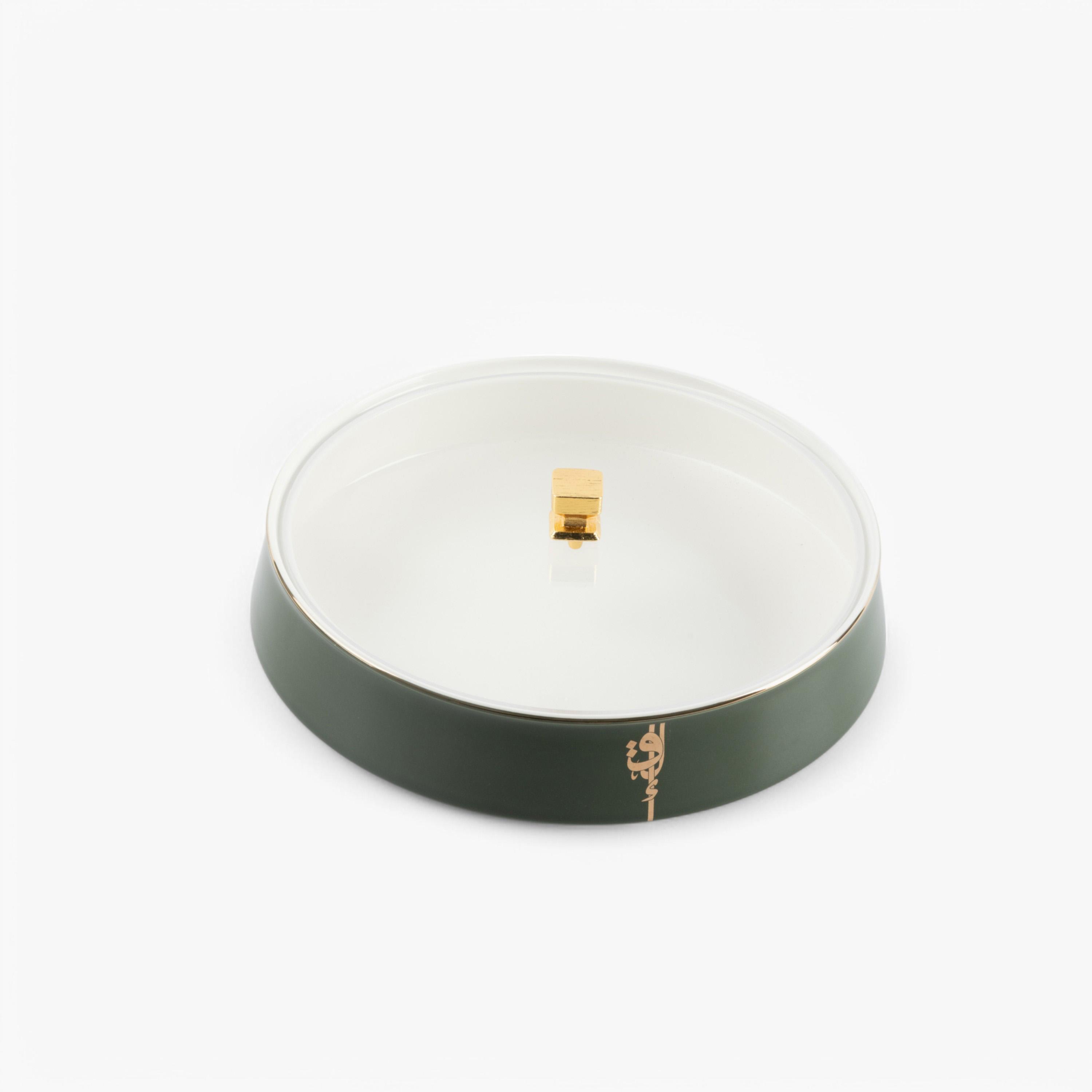 وعاء تمر بورسلان بغطاء زجاجي وتفاصيل خط عربي من أوتانتيك-household-dining-dinnerware-bowls-image-3