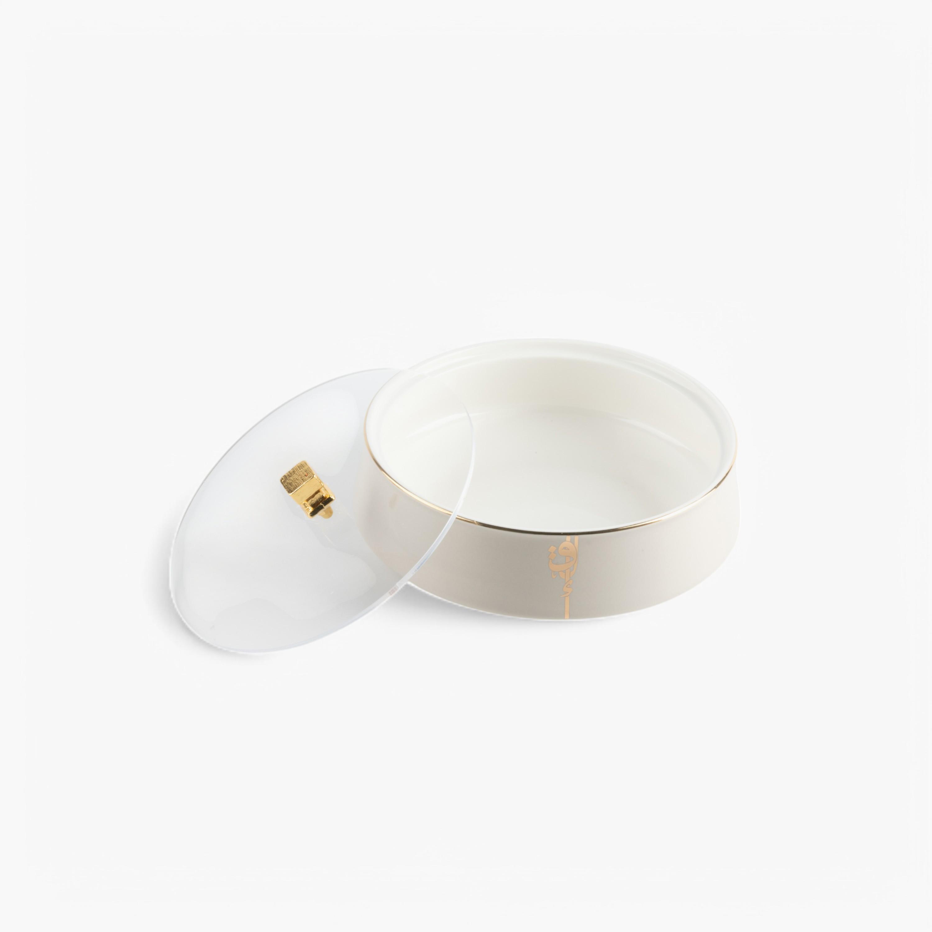 وعاء تمر بورسلان بغطاء زجاجي وتفاصيل خط عربي من أوتانتيك-household-dining-dinnerware-bowls-image-2