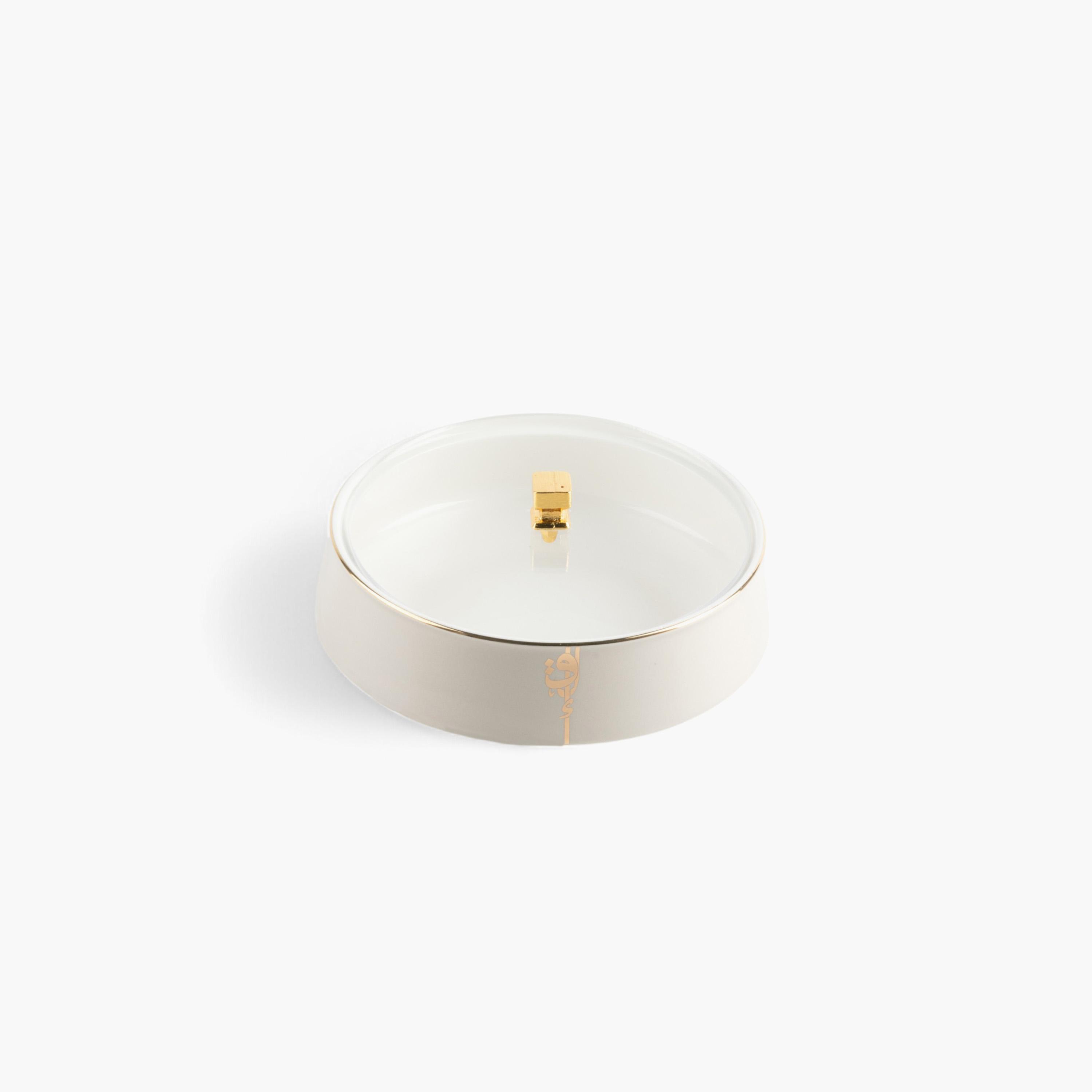 وعاء تمر بورسلان بغطاء زجاجي وتفاصيل خط عربي من أوتانتيك-household-dining-dinnerware-bowls-image-3