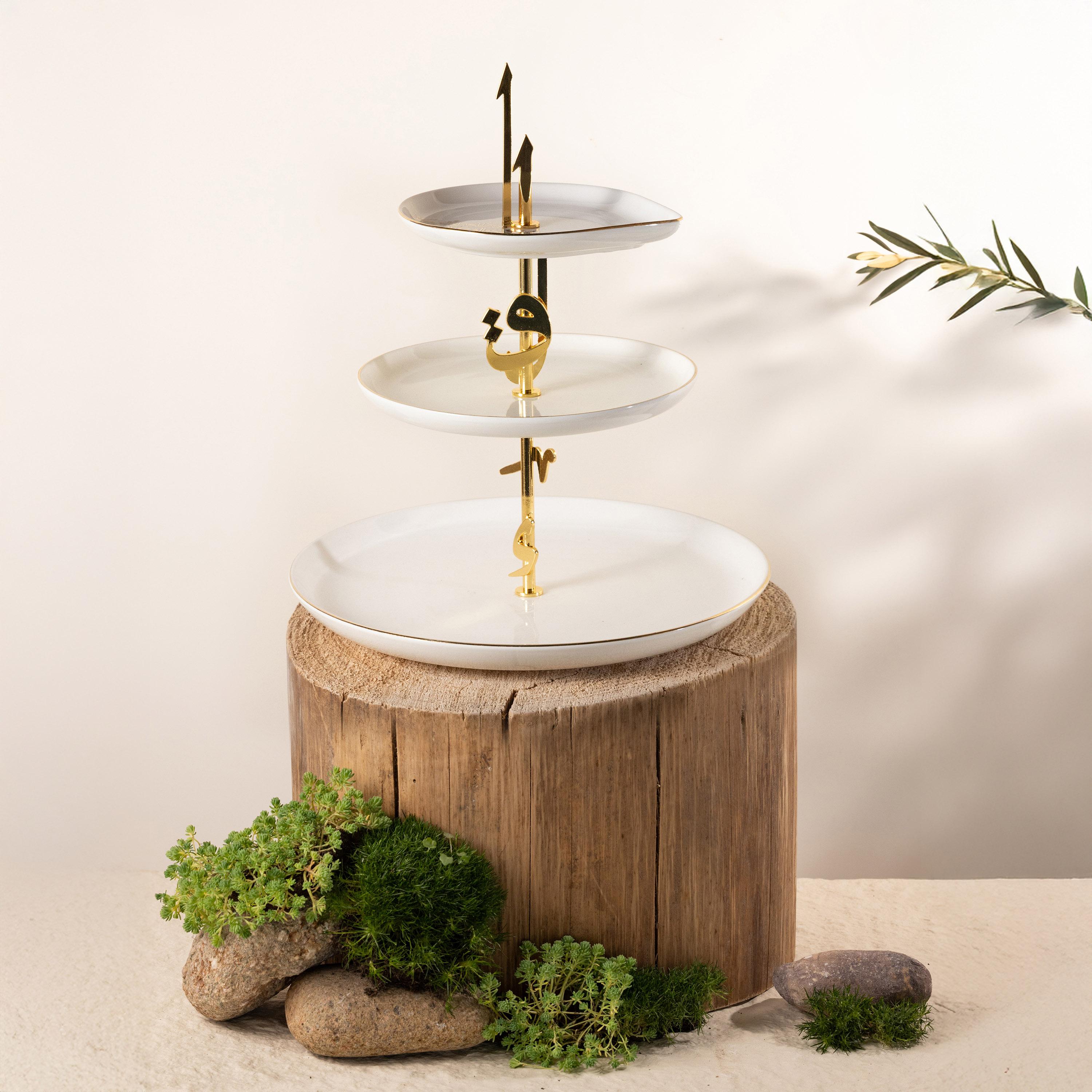 Porcelain 3-Tier Dessert Stand-household-dining-serveware-cakestands-image-1