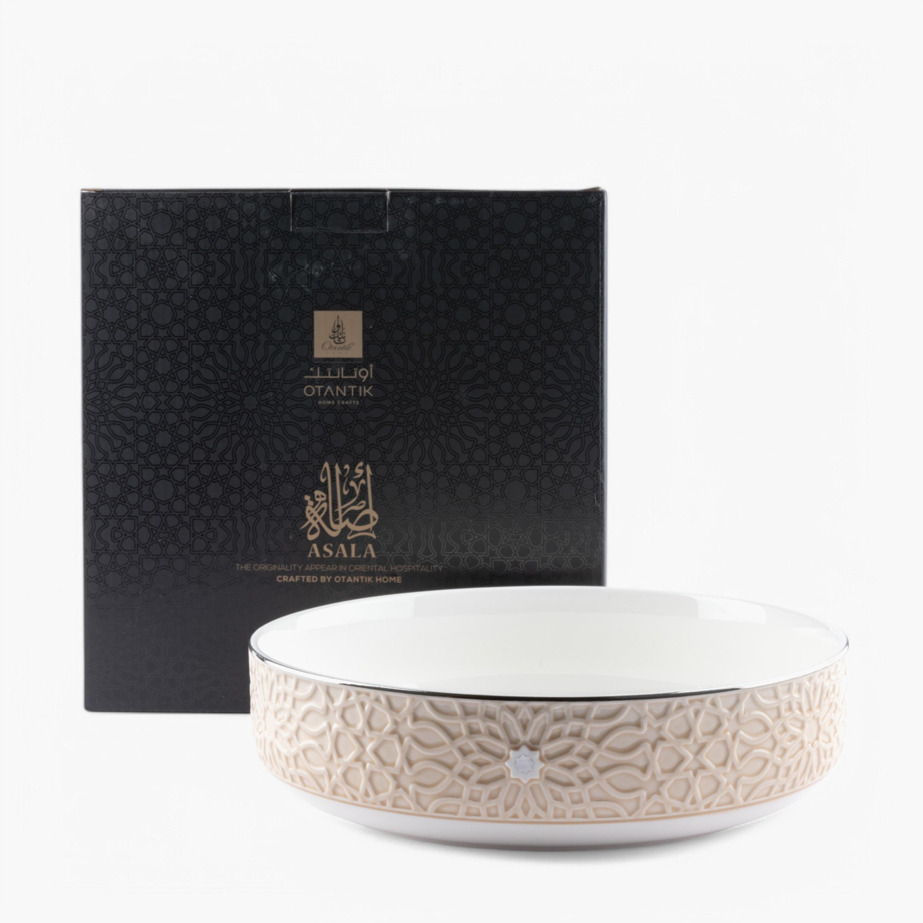Embossed Porcelain Serving Bowl-household-dining-dinnerware-bowls-image-2