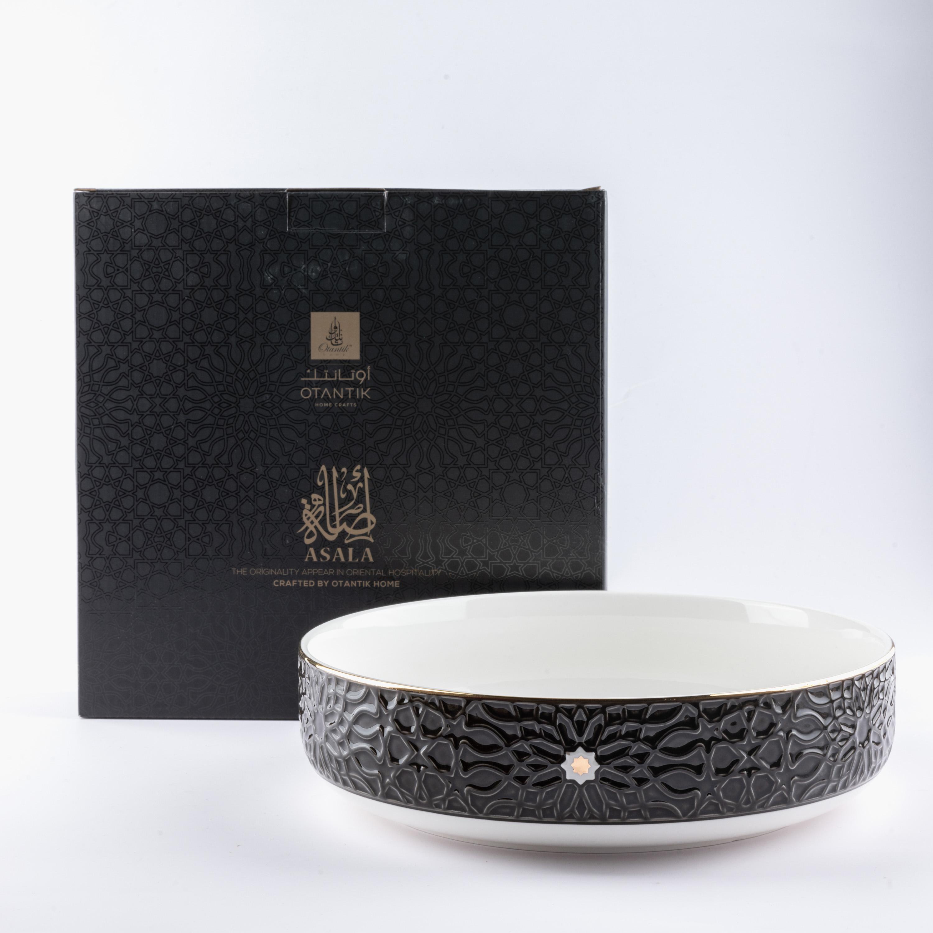 Calligraphy Embossed Porcelain Serving Bowl-household-dining-dinnerware-bowls-image-1