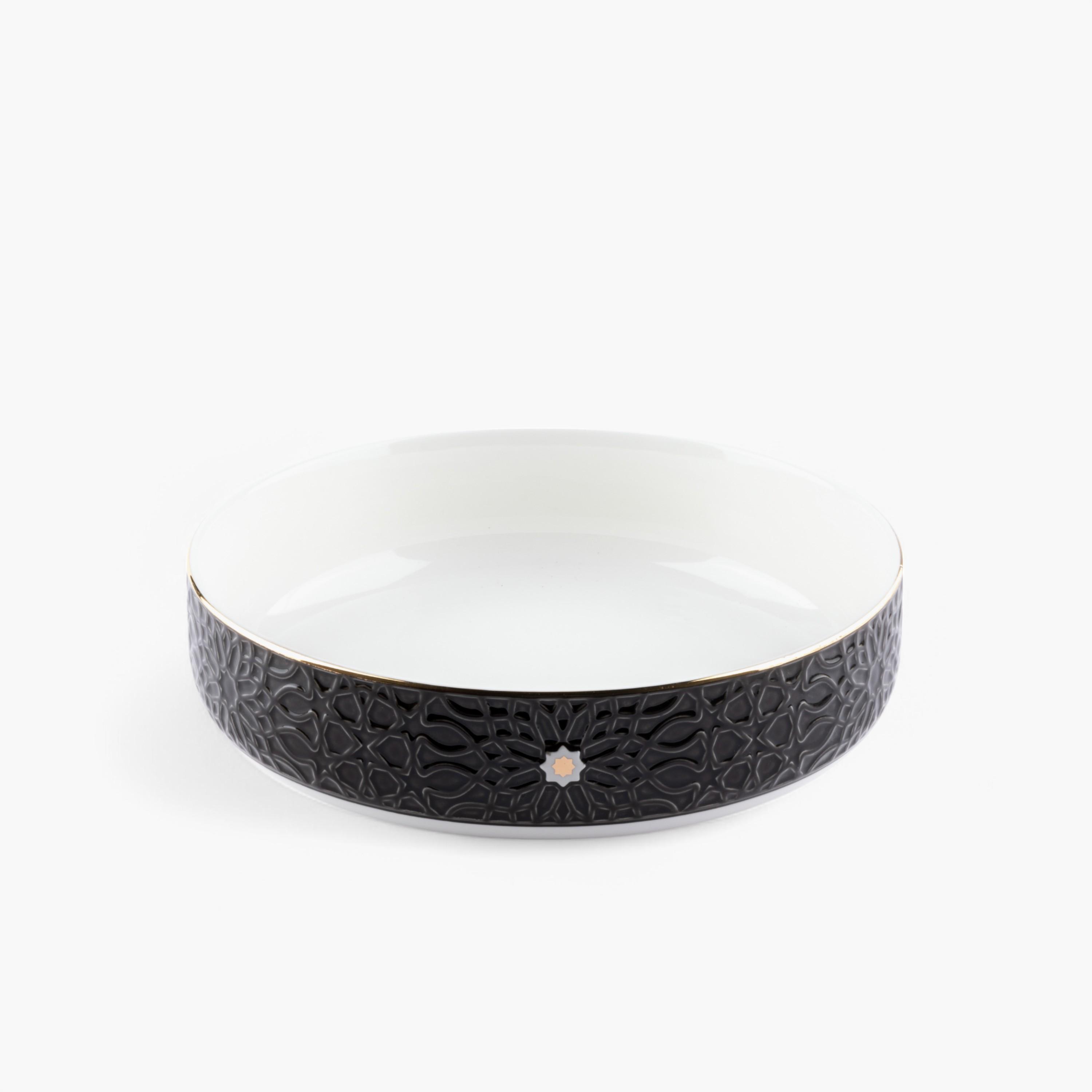 Calligraphy Embossed Porcelain Serving Bowl-household-dining-dinnerware-bowls-image-2