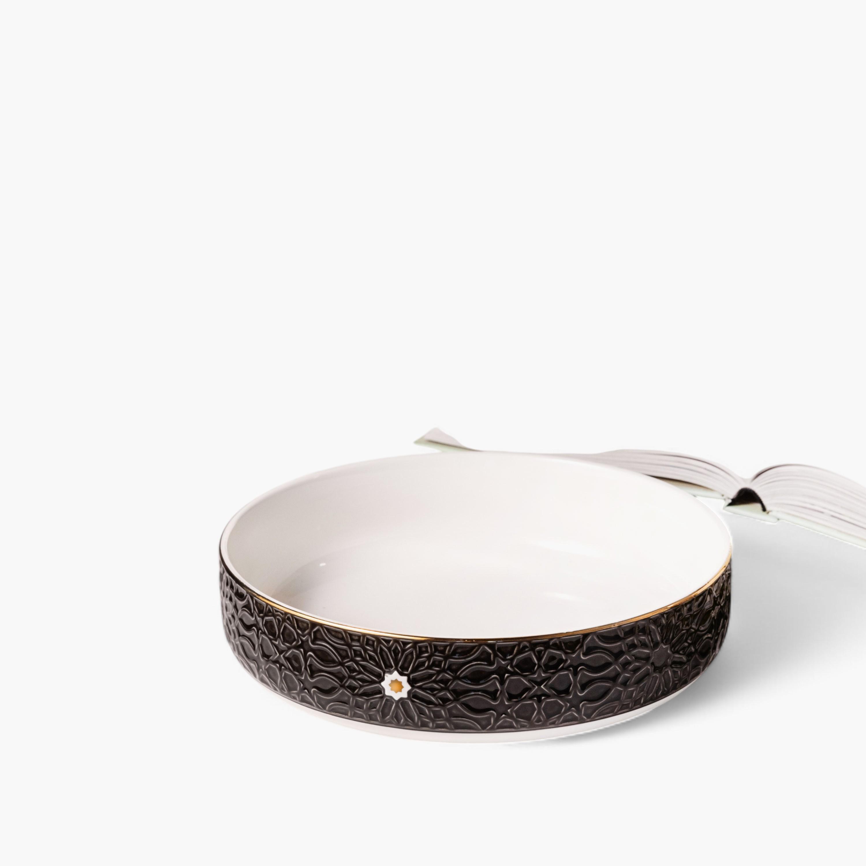 Calligraphy Embossed Porcelain Serving Bowl-household-dining-dinnerware-bowls-image-4