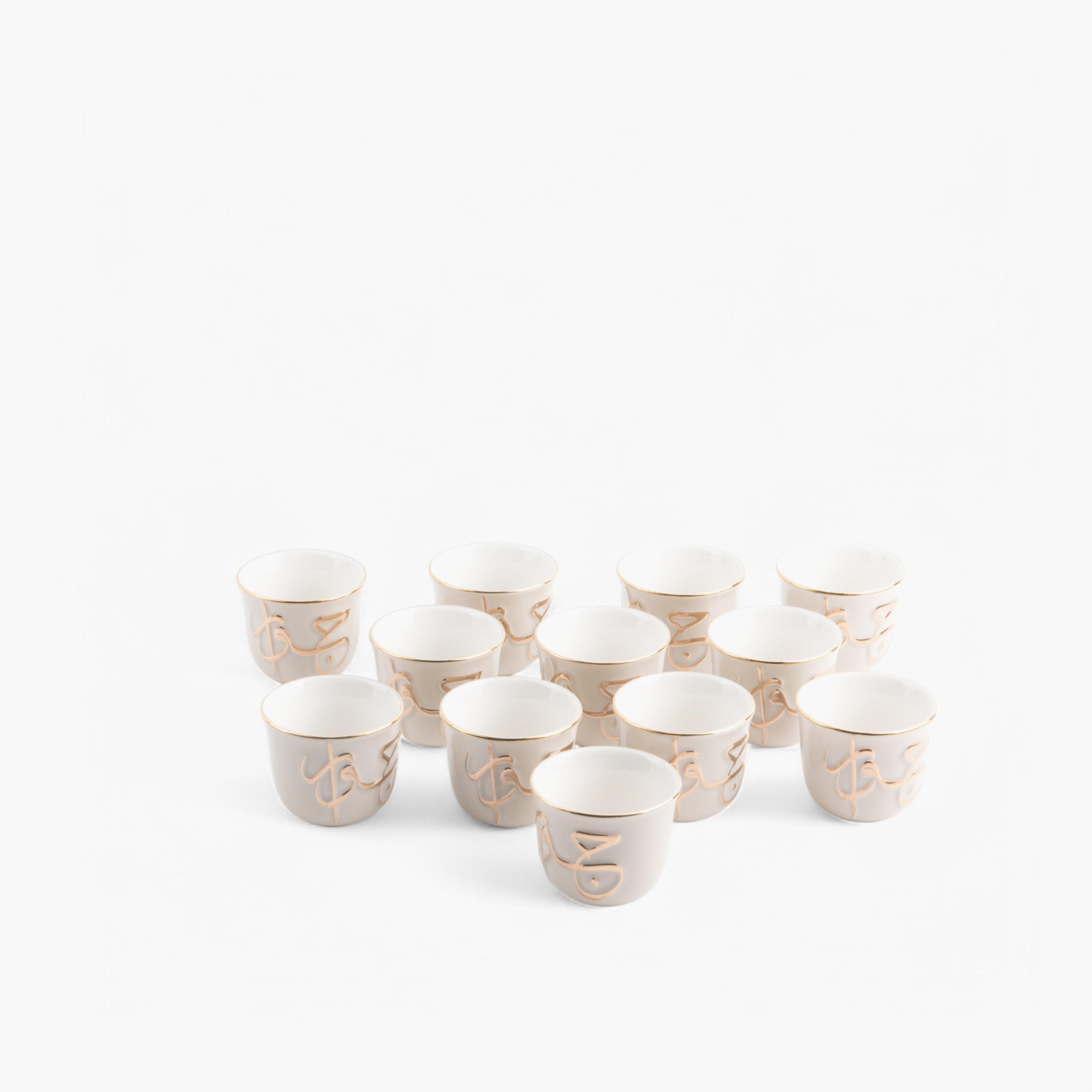 طقم قهوة بورسلان مزين بالخط العربي 12 قطعة من أوتانتيك-household-dining-teaandcoffee-teaandcoffeesets-image-3
