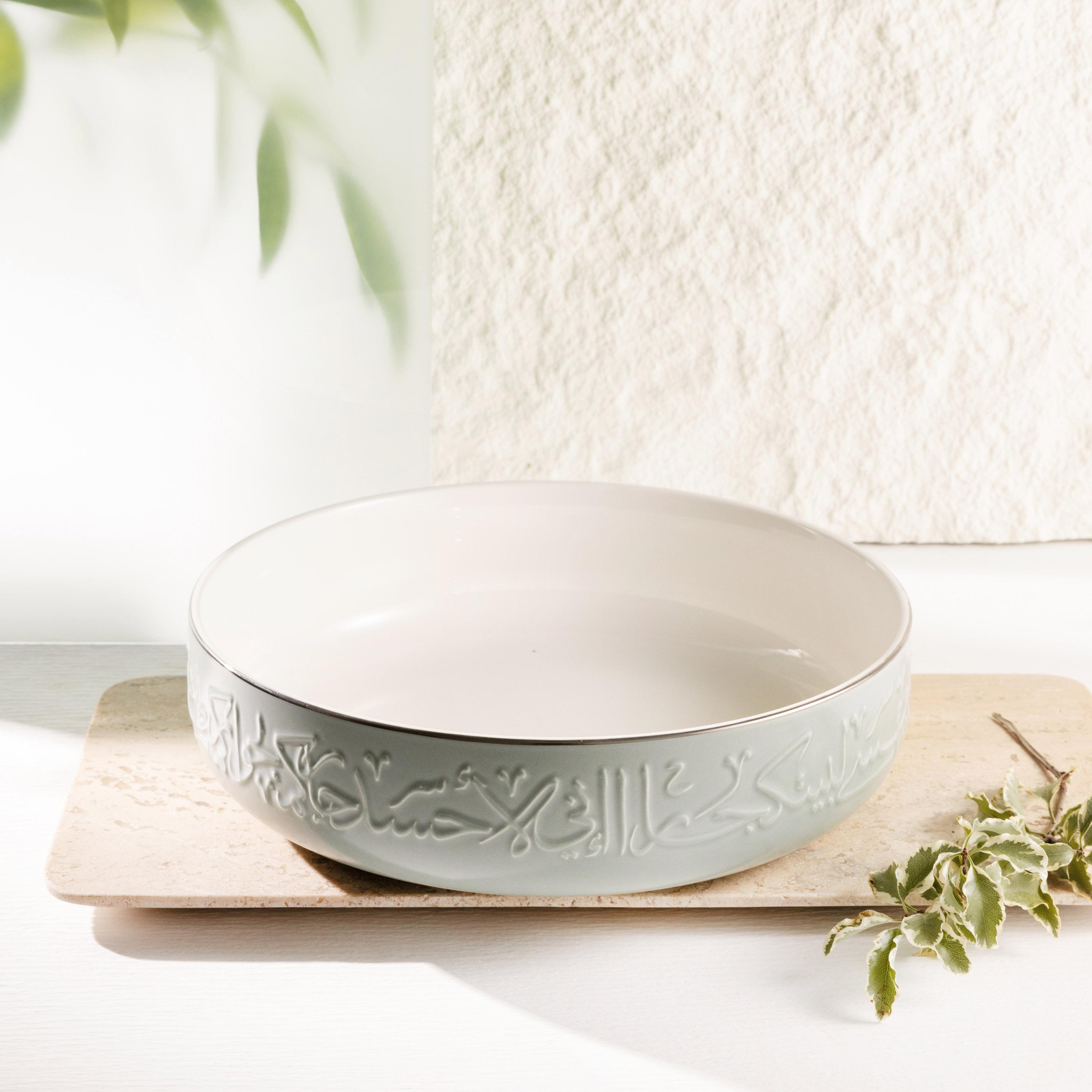 وعاء بورسلان منقوش مع غطاء زجاجي من أوتانتيك-household-dining-dinnerware-bowls-image-1