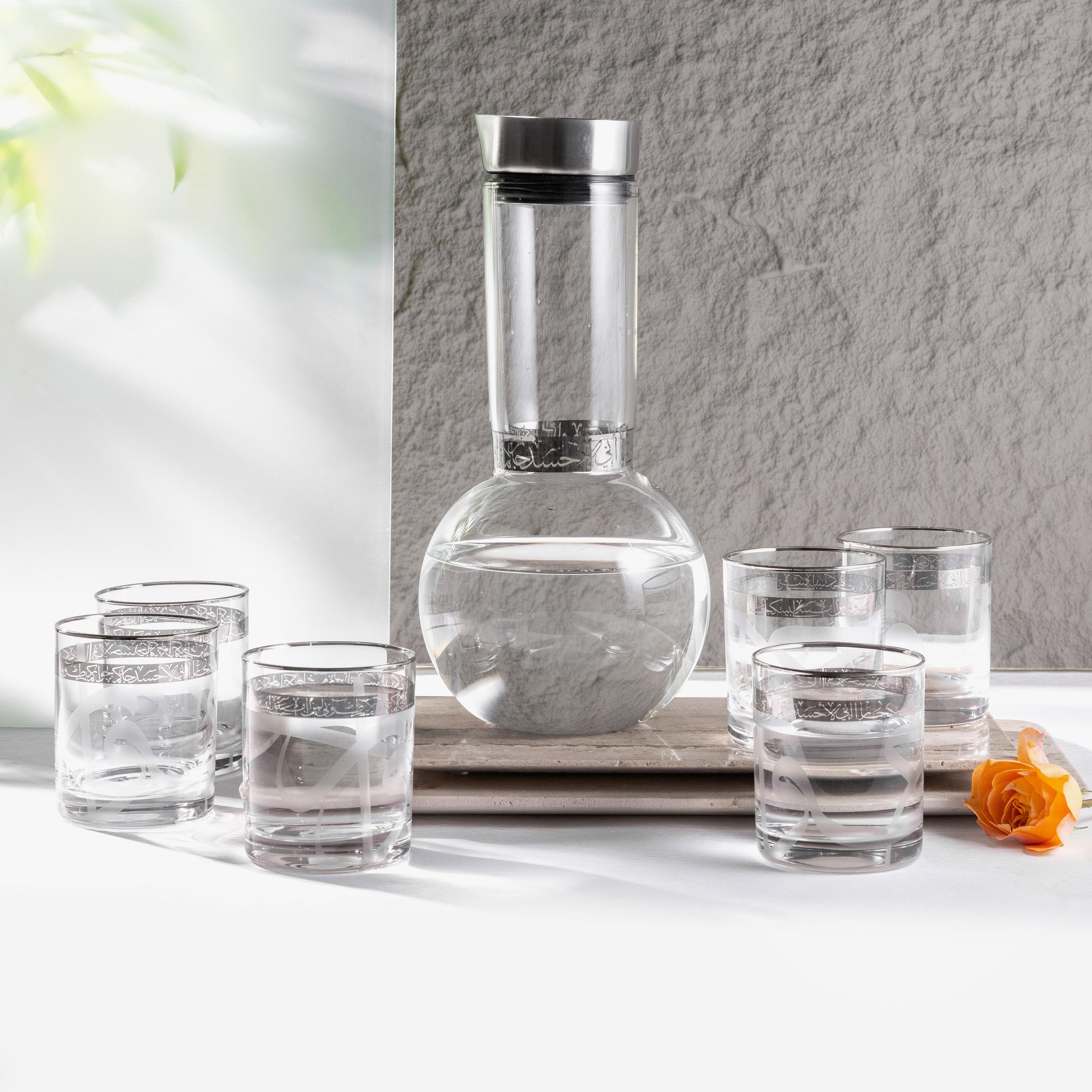 طقم إبريق وأكواب زجاج 7 قطع من أوتانتيك-household-dining-drinkserveware-jugsdecantersandcarafes-image-1