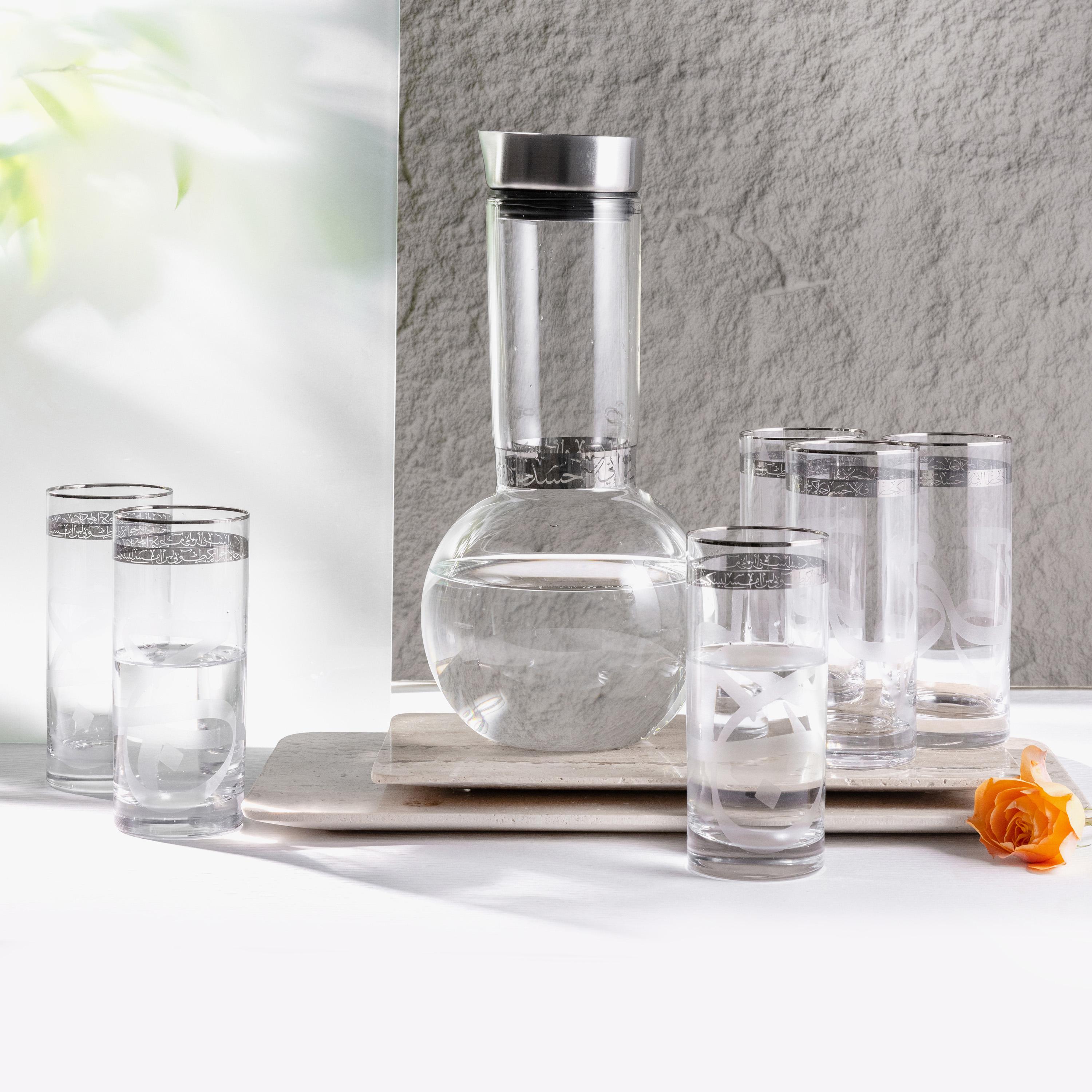 طقم إبريق وأكواب زجاج 7 قطع من أوتانتيك-household-dining-drinkserveware-jugsdecantersandcarafes-image-1