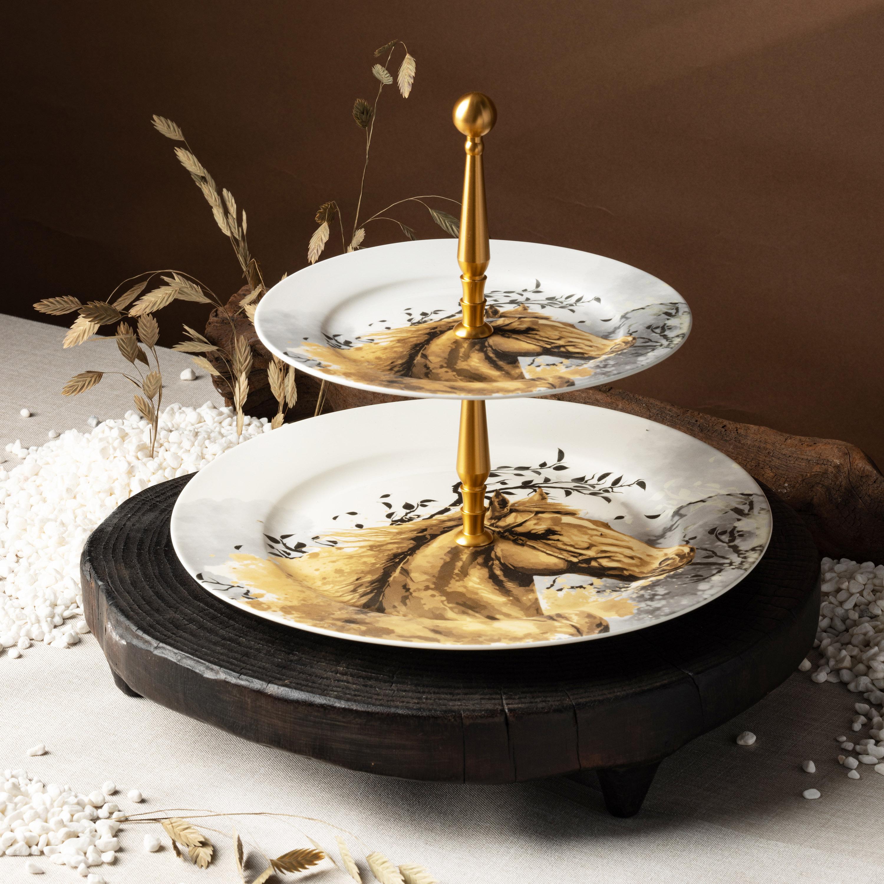 Printed 2-Layer Porcelain Cake Stand-household-dining-serveware-cakestands-image-1