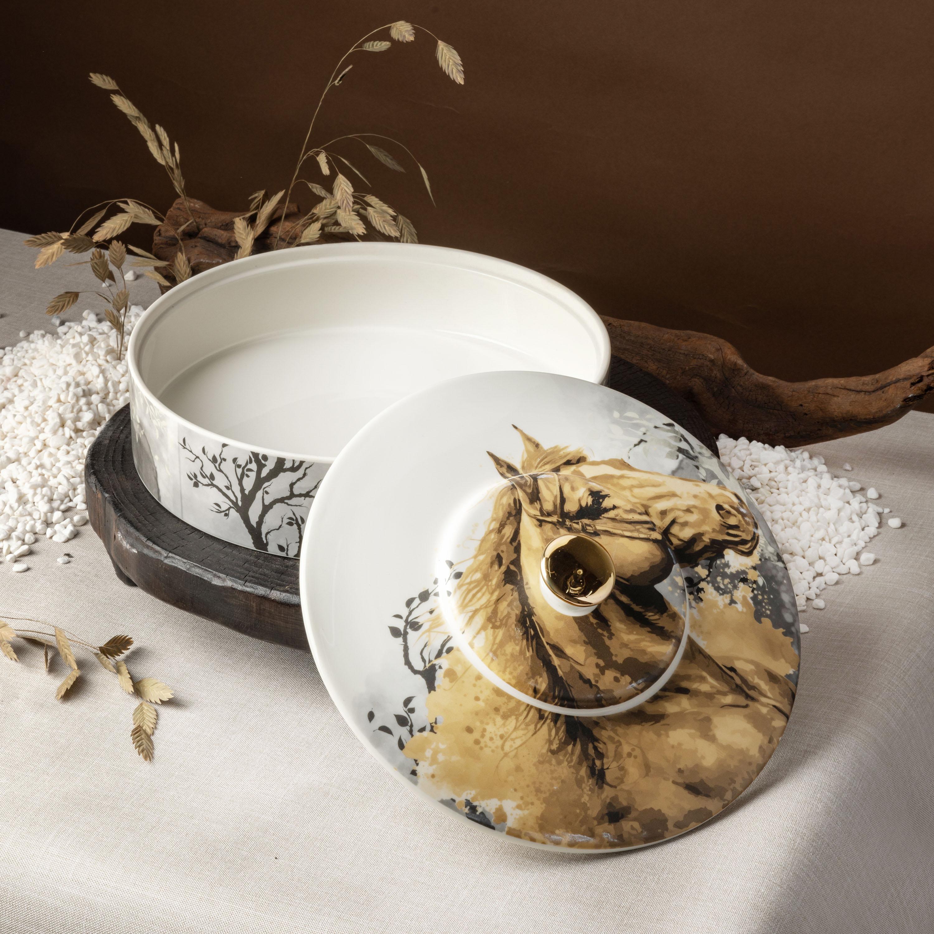 Horse Print Date Bowl with Lid-household-dining-dinnerware-bowls-image-1