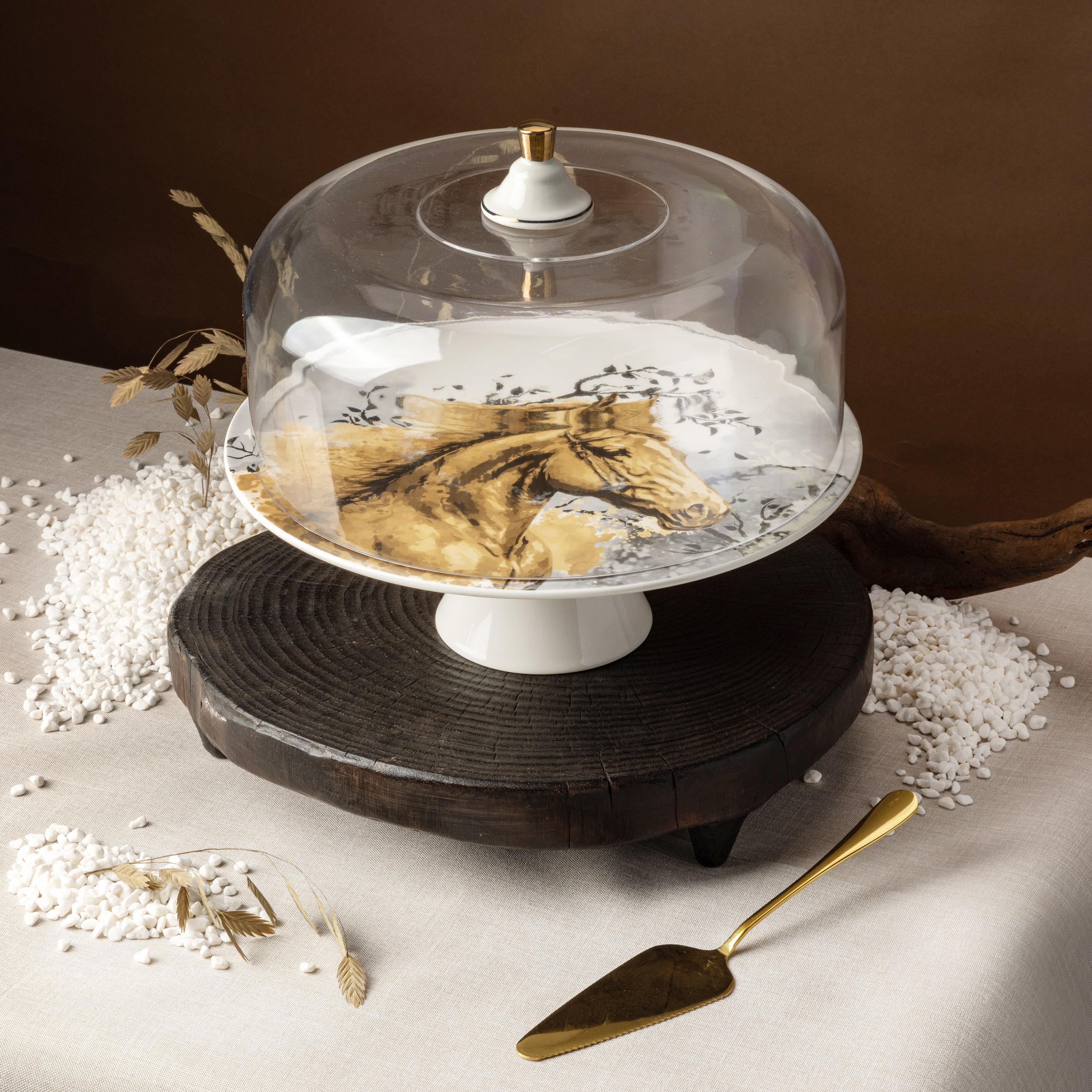 Otantik Horse Print 9-Piece Porcelain Cake Serving Set-household-dining-serveware-cakestands-image-1