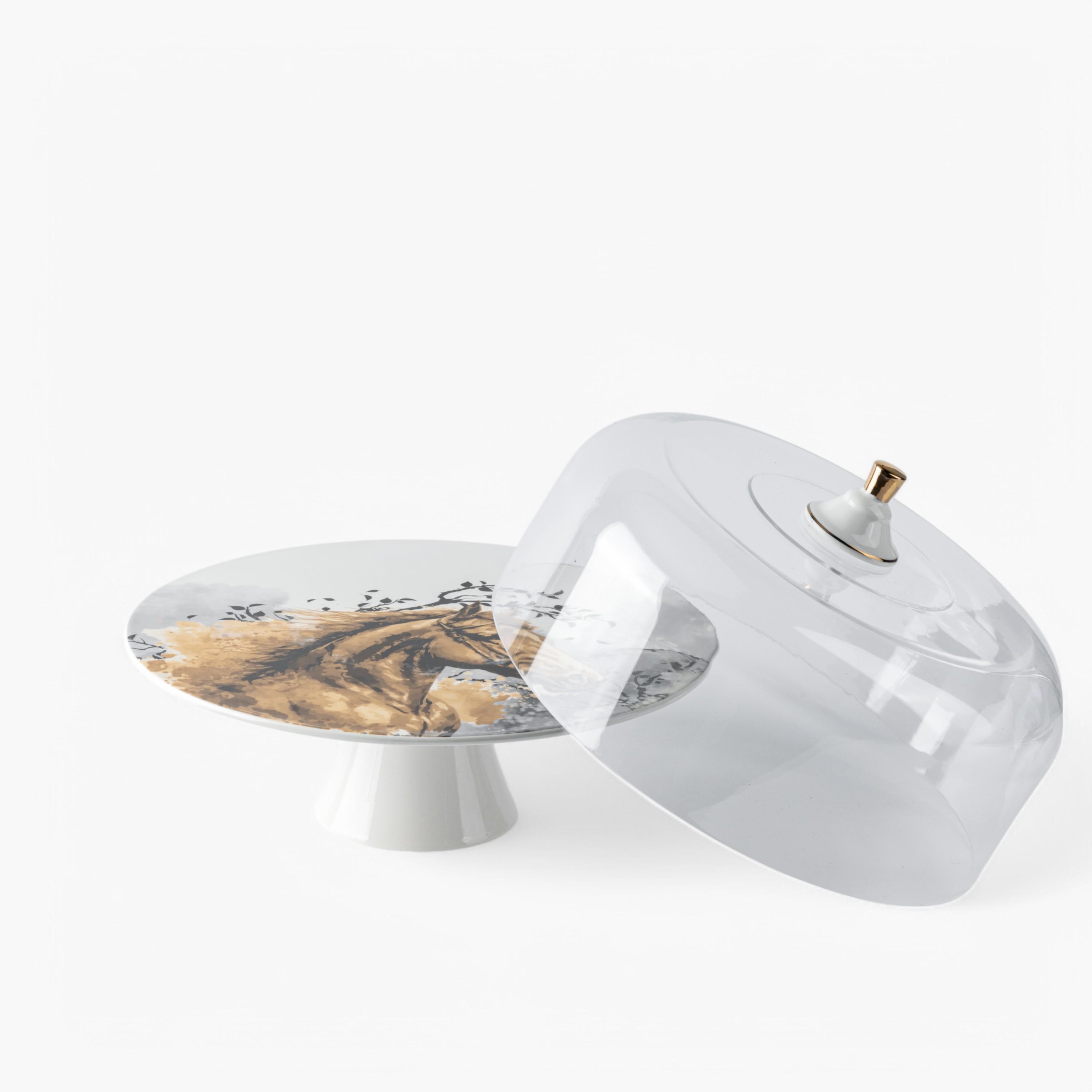 Otantik Horse Print 9-Piece Porcelain Cake Serving Set-household-dining-serveware-cakestands-image-3